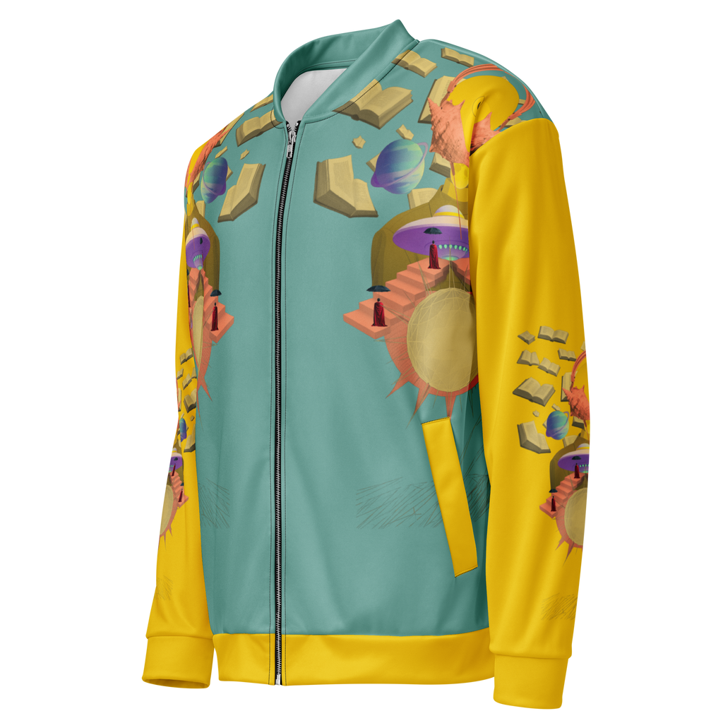 Unisex Bomberjacke Poetry Of Sea Helles Petrol/gelb | Premium Streetwear Otto Strtwr