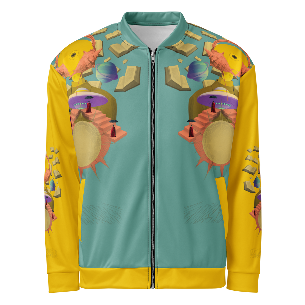 Unisex Bomberjacke Poetry Of Sea Helles Petrol/gelb | Premium Streetwear Otto Strtwr