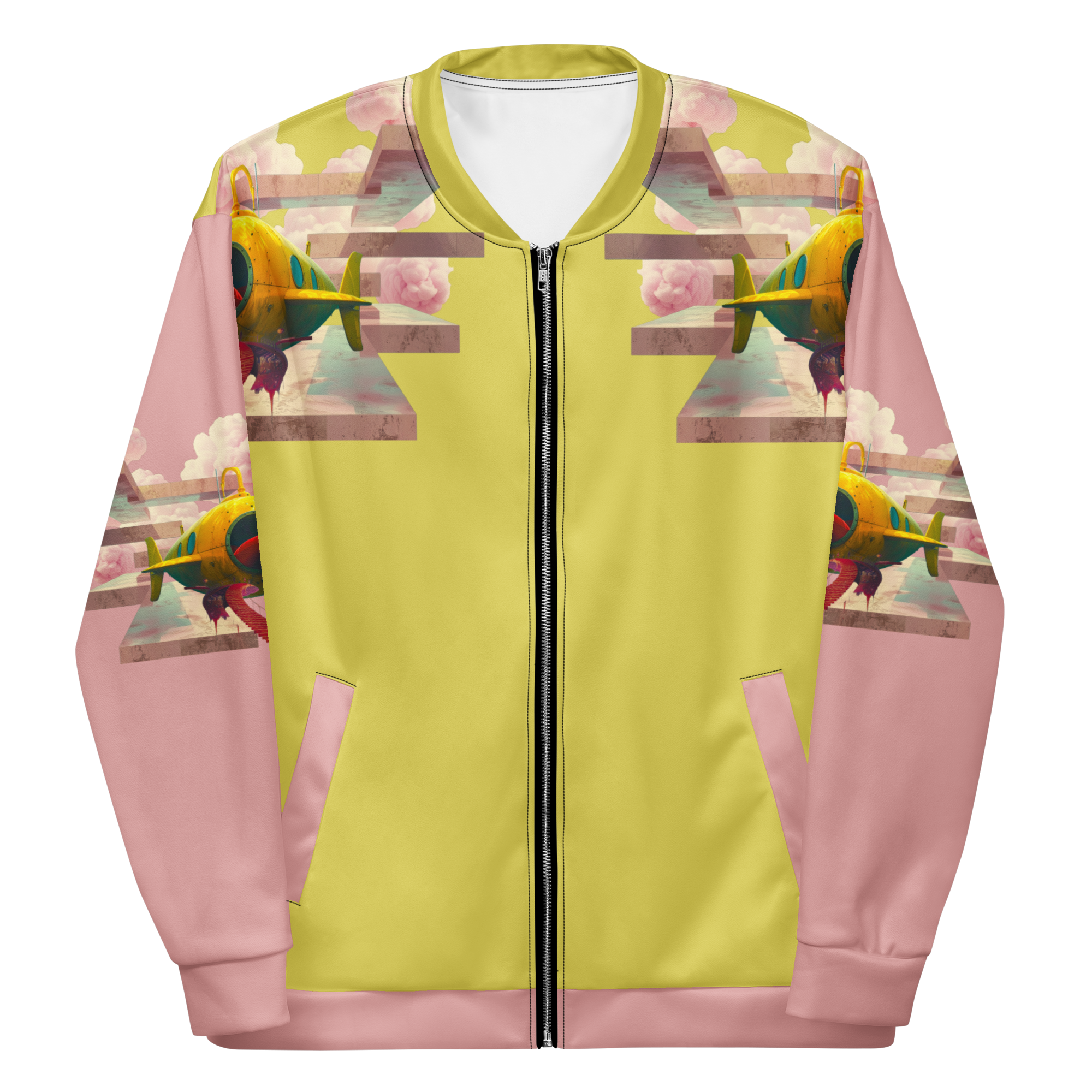 Unisex Bomberjacke Yellow Submarine Lemon/rosa | Premium Streetwear Otto Strtwr