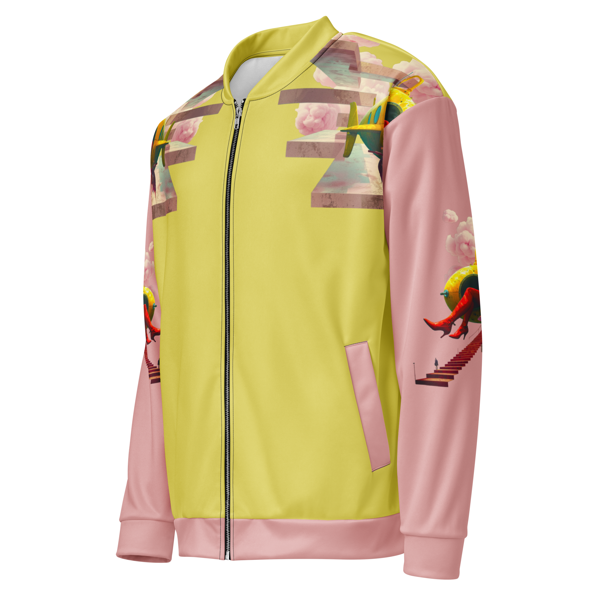 Unisex Bomberjacke Yellow Submarine Lemon/rosa | Premium Streetwear Otto Strtwr