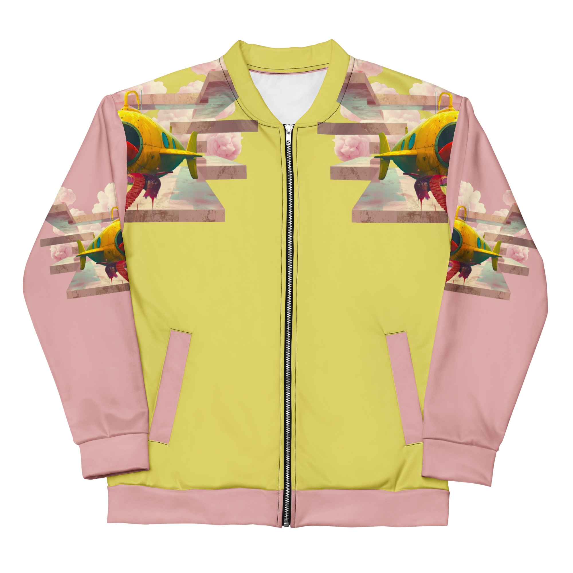 Unisex Bomberjacke Yellow Submarine Lemon/rosa | Premium Streetwear Otto Strtwr