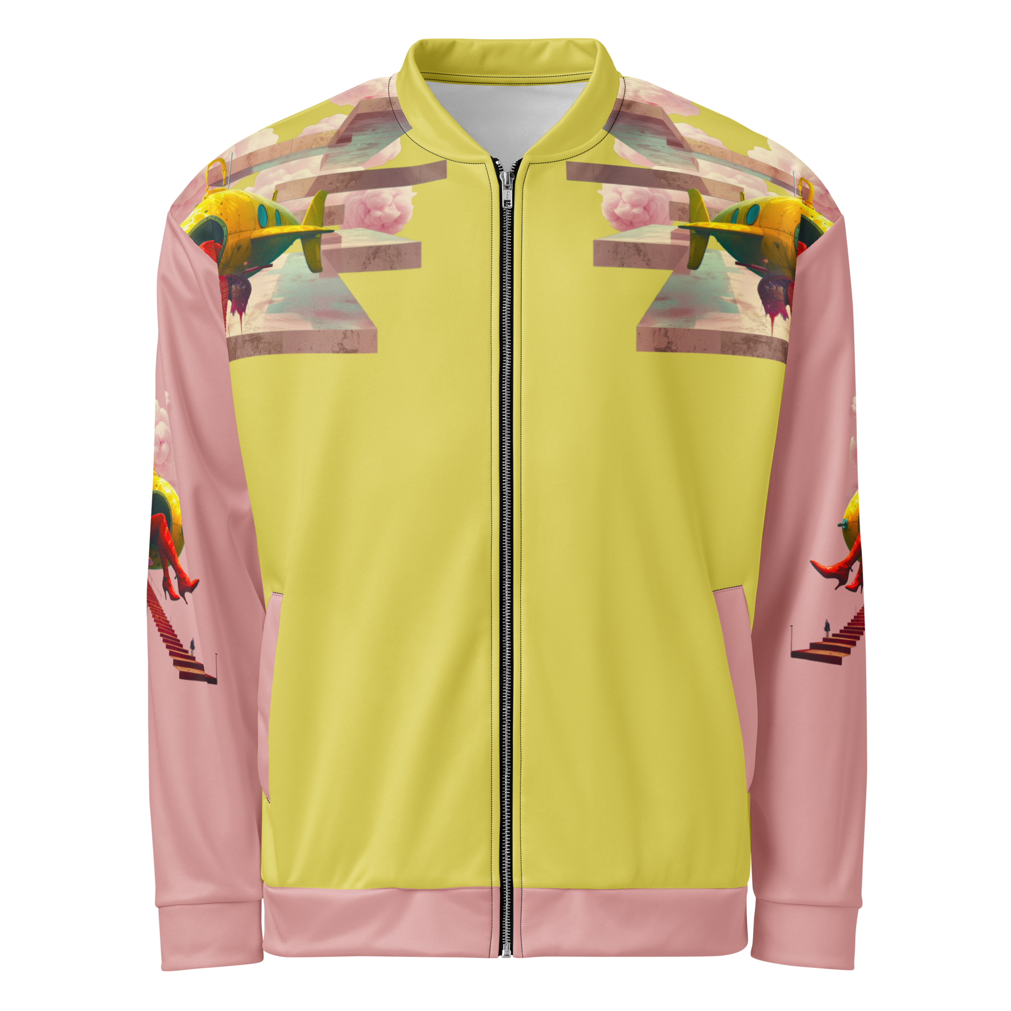 Unisex Bomberjacke Yellow Submarine Lemon/rosa | Premium Streetwear Otto Strtwr