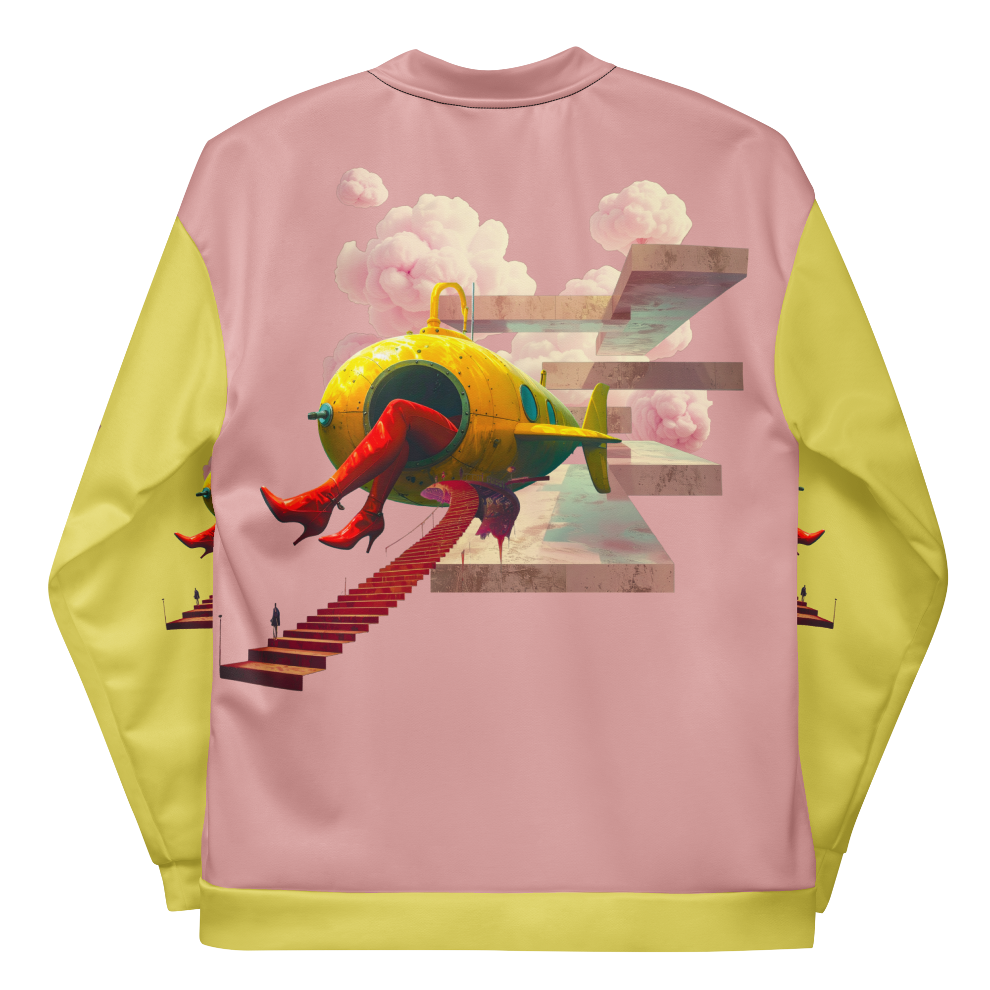 Unisex Bomberjacke Yellow Submarine Rosa/lemon | Premium Streetwear Otto Strtwr