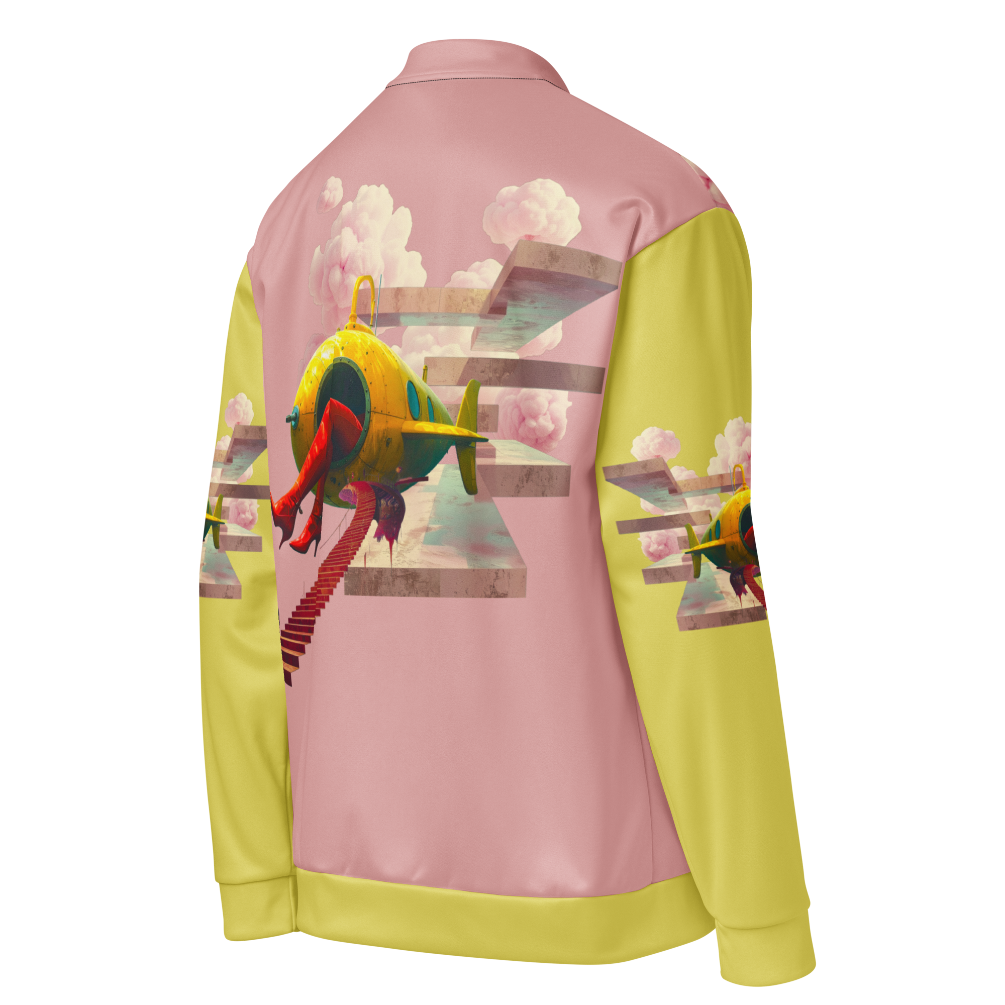 Unisex Bomberjacke Yellow Submarine Rosa/lemon | Premium Streetwear Otto Strtwr