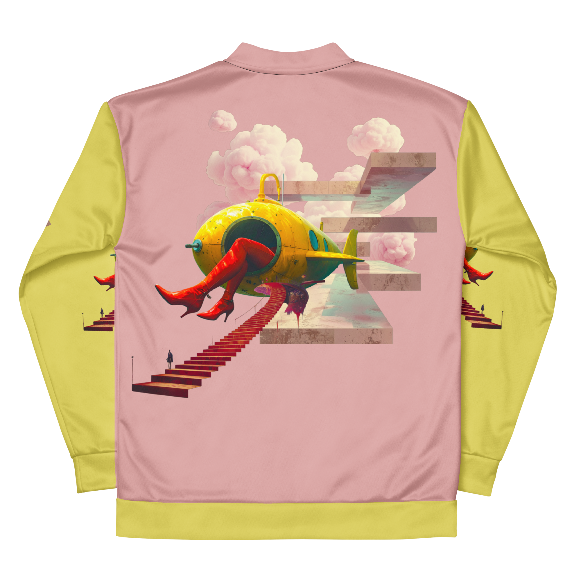 Unisex Bomberjacke Yellow Submarine Rosa/lemon | Premium Streetwear Otto Strtwr