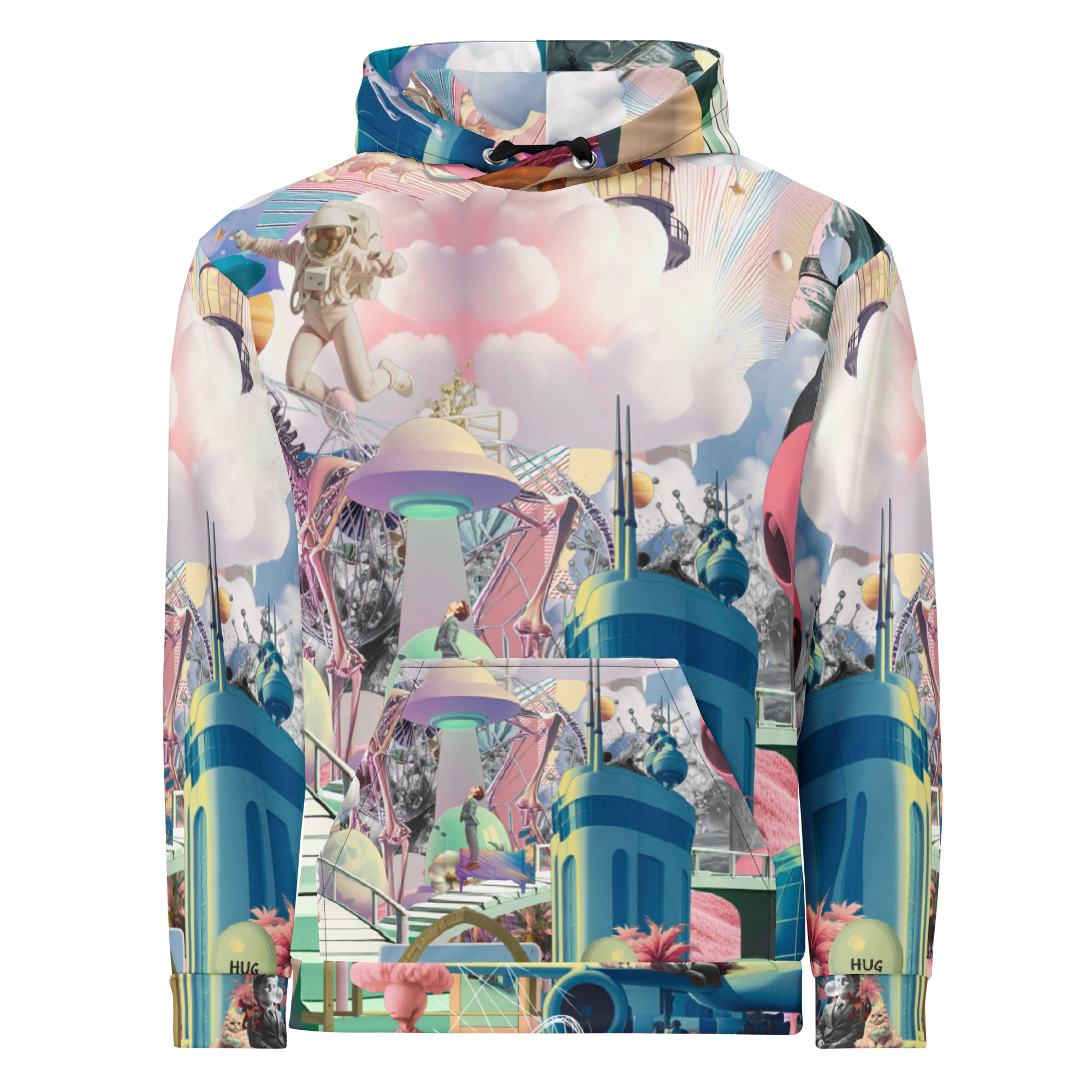 Unisex Hoodie mit Kapuze Alien Invasion Himmelblau | Premium Streetwear Otto Strtwr