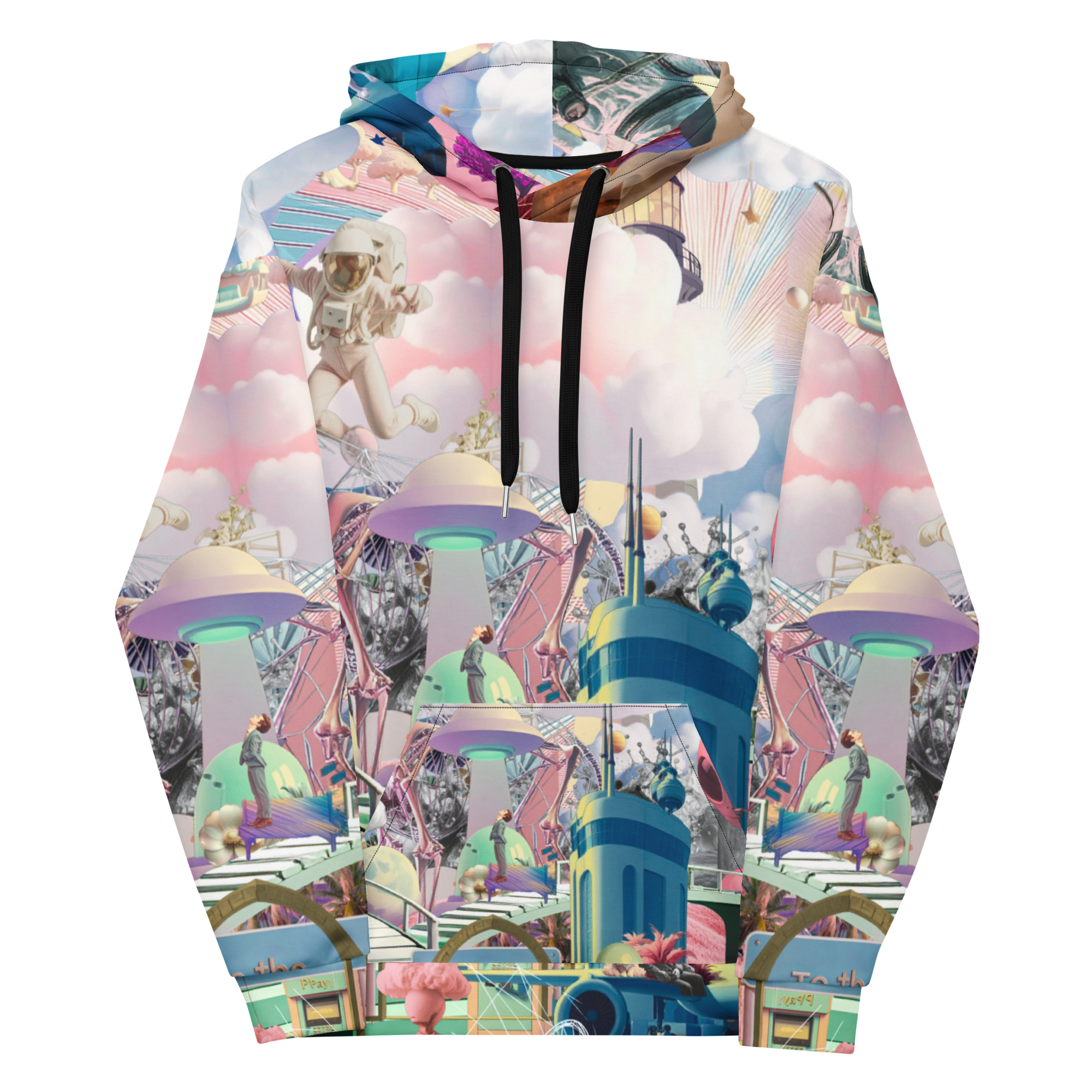 Unisex Hoodie mit Kapuze Alien Invasion Himmelblau | Premium Streetwear Otto Strtwr