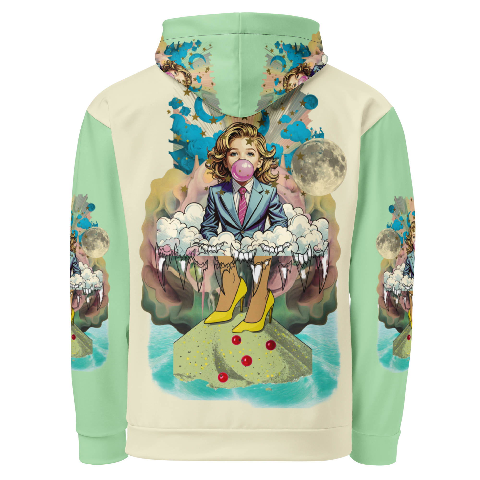 Unisex Hoodie mit Kapuze Bubble Gum Business Creme/mint | Premium Streetwear Otto Strtwr