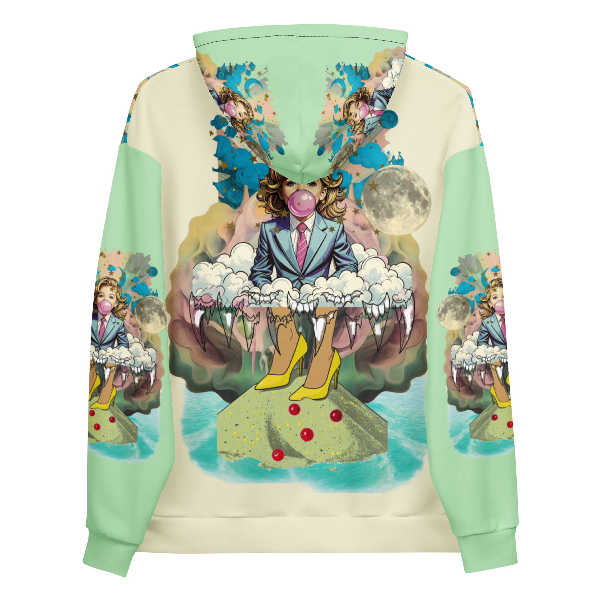 Unisex Hoodie mit Kapuze Bubble Gum Business Creme/mint | Premium Streetwear Otto Strtwr