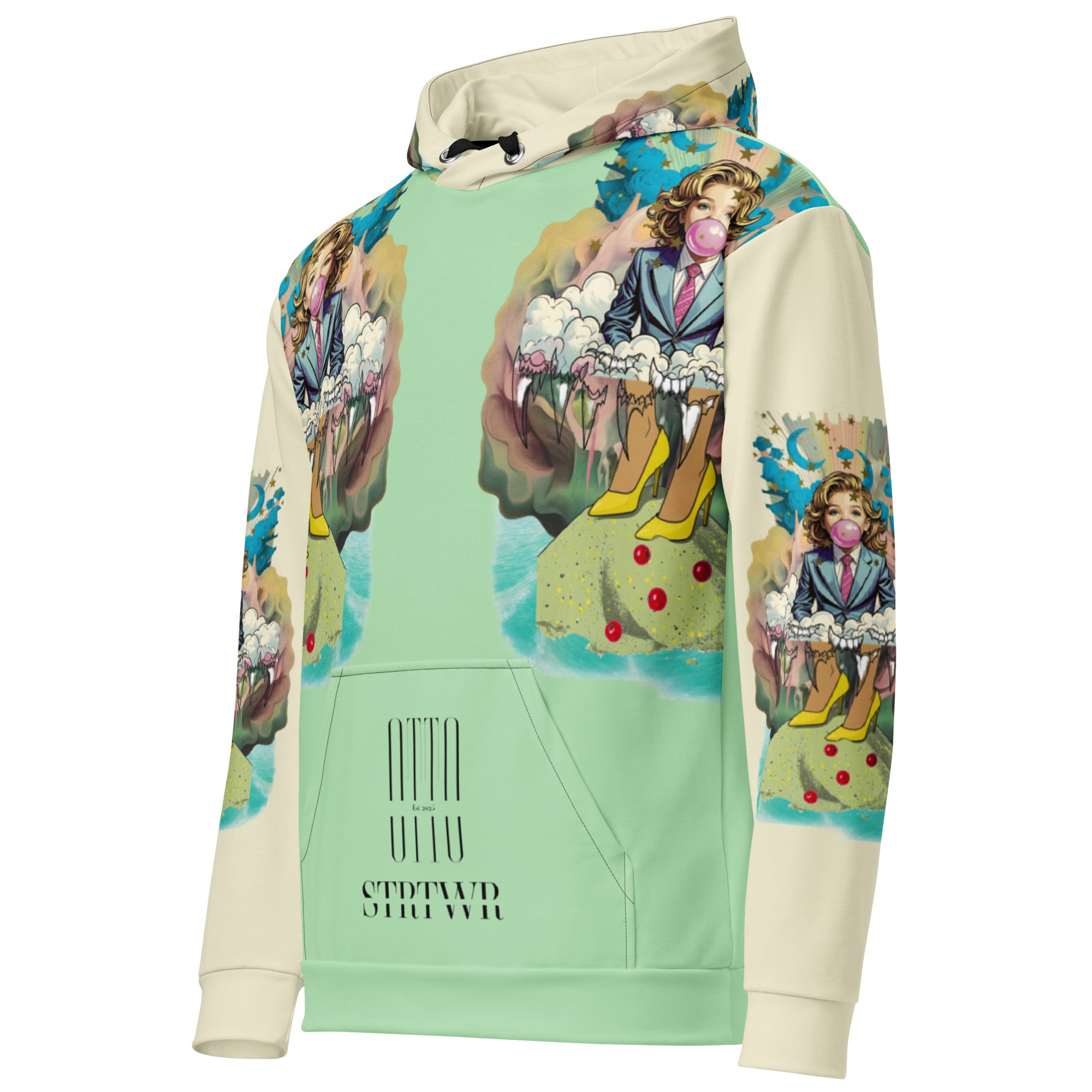 Unisex Hoodie mit Kapuze Bubble Gum Business Mint/creme | Premium Streetwear Otto Strtwr