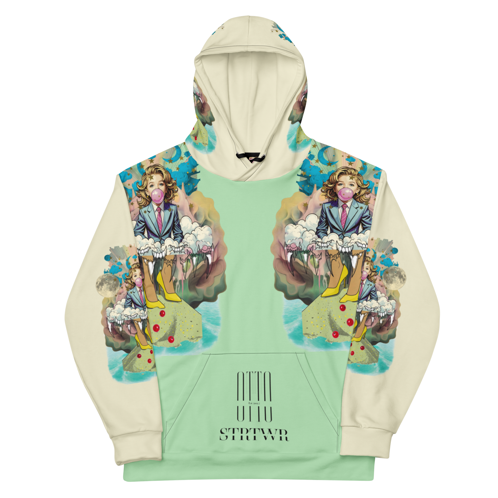 Unisex Hoodie mit Kapuze Bubble Gum Business Mint/creme | Premium Streetwear Otto Strtwr