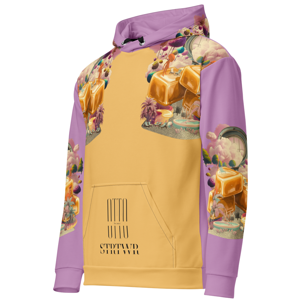 Unisex Hoodie mit Kapuze Caramel Alien Apricot/flieder | Premium Streetwear Otto Strtwr