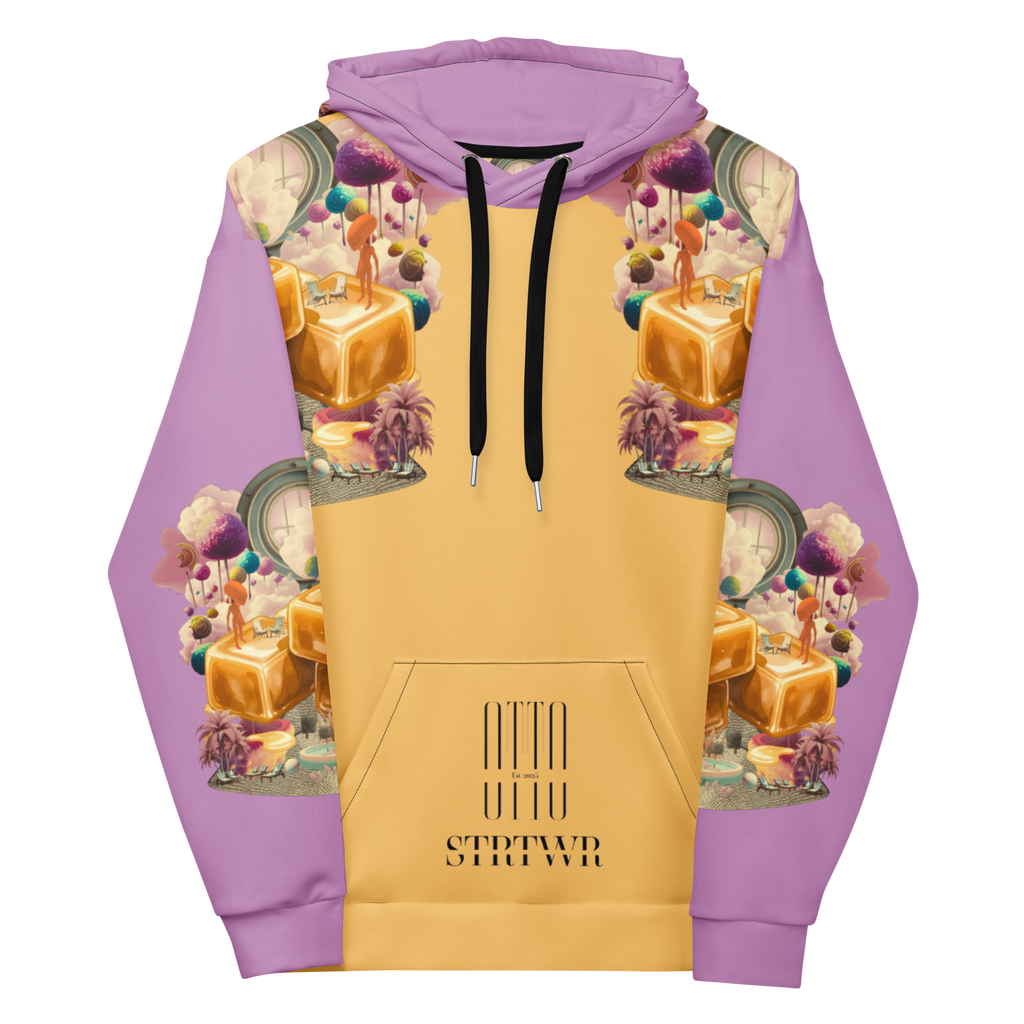 Unisex Hoodie mit Kapuze Caramel Alien Apricot/flieder | Premium Streetwear Otto Strtwr