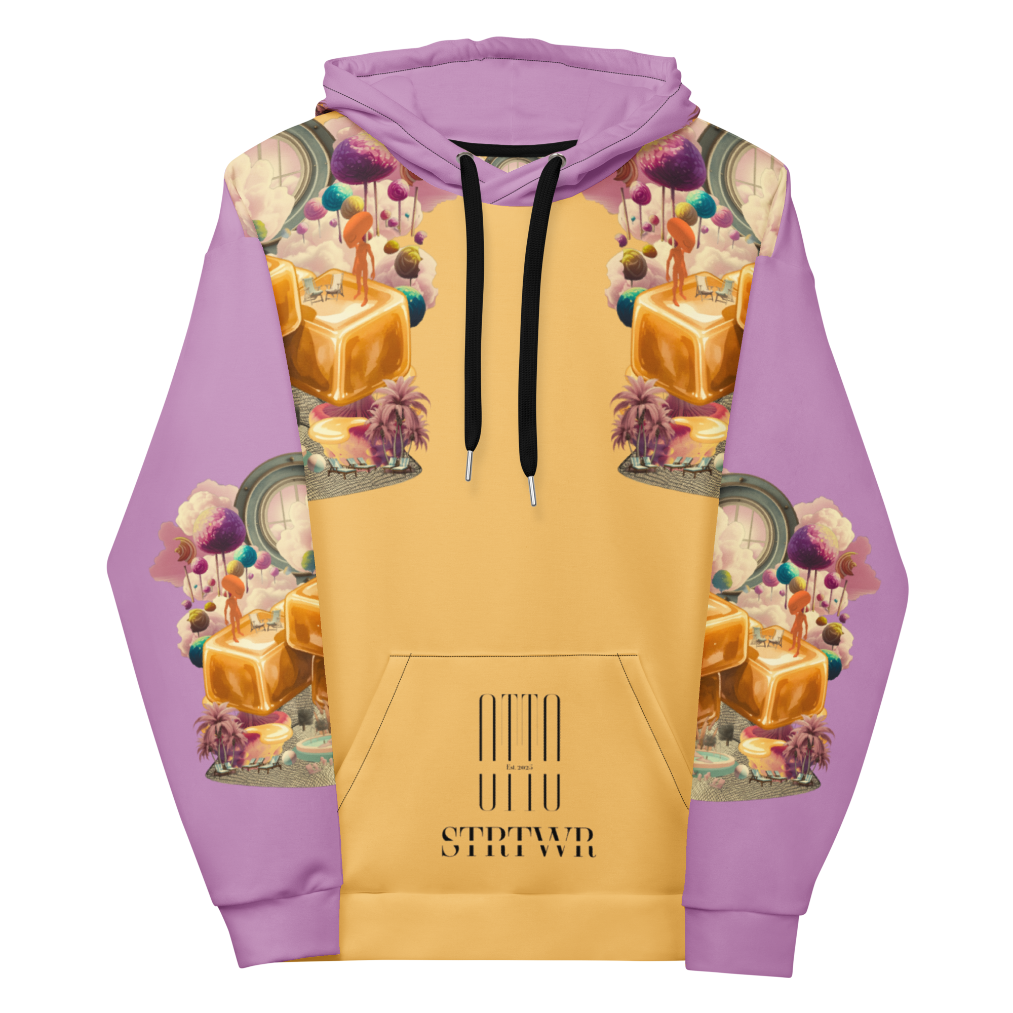 Unisex Hoodie mit Kapuze Caramel Alien Apricot/flieder | Premium Streetwear Otto Strtwr