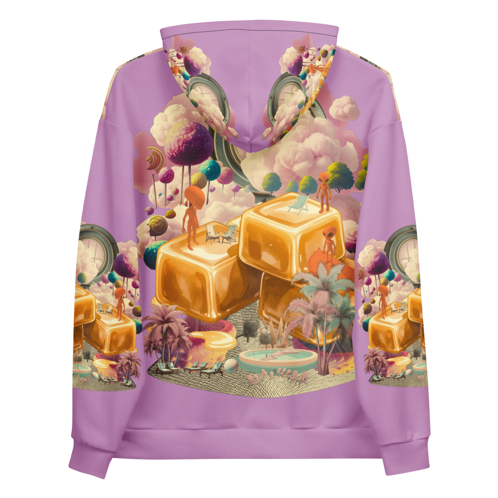 Unisex Hoodie mit Kapuze Caramel Alien Apricot/flieder | Premium Streetwear Otto Strtwr