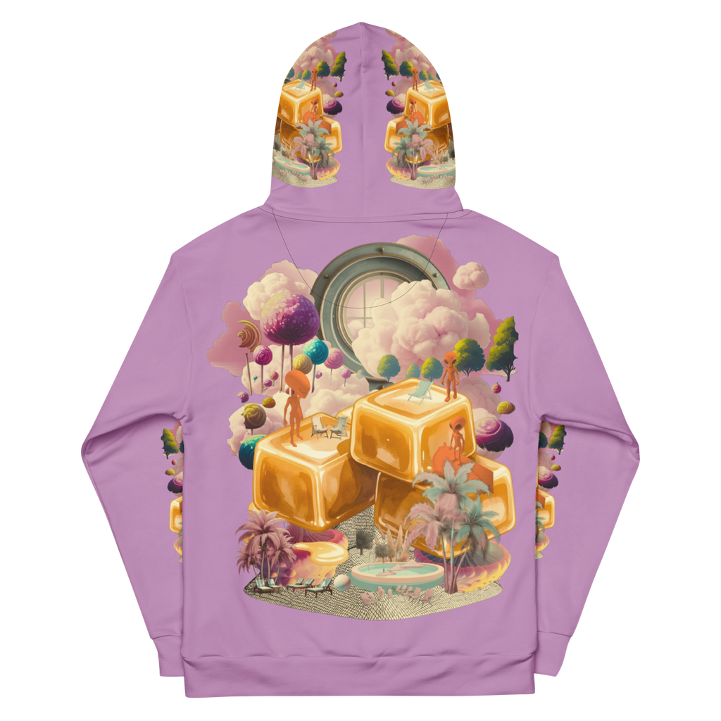 Unisex Hoodie mit Kapuze Caramel Alien Apricot/flieder | Premium Streetwear Otto Strtwr