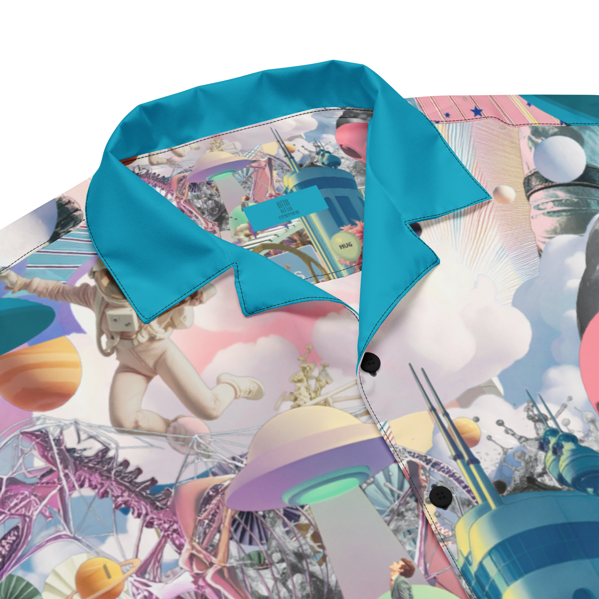 Unisex Oversize Hemd Alien Invasion Himmelblau | Premium Streetwear Otto Strtwr