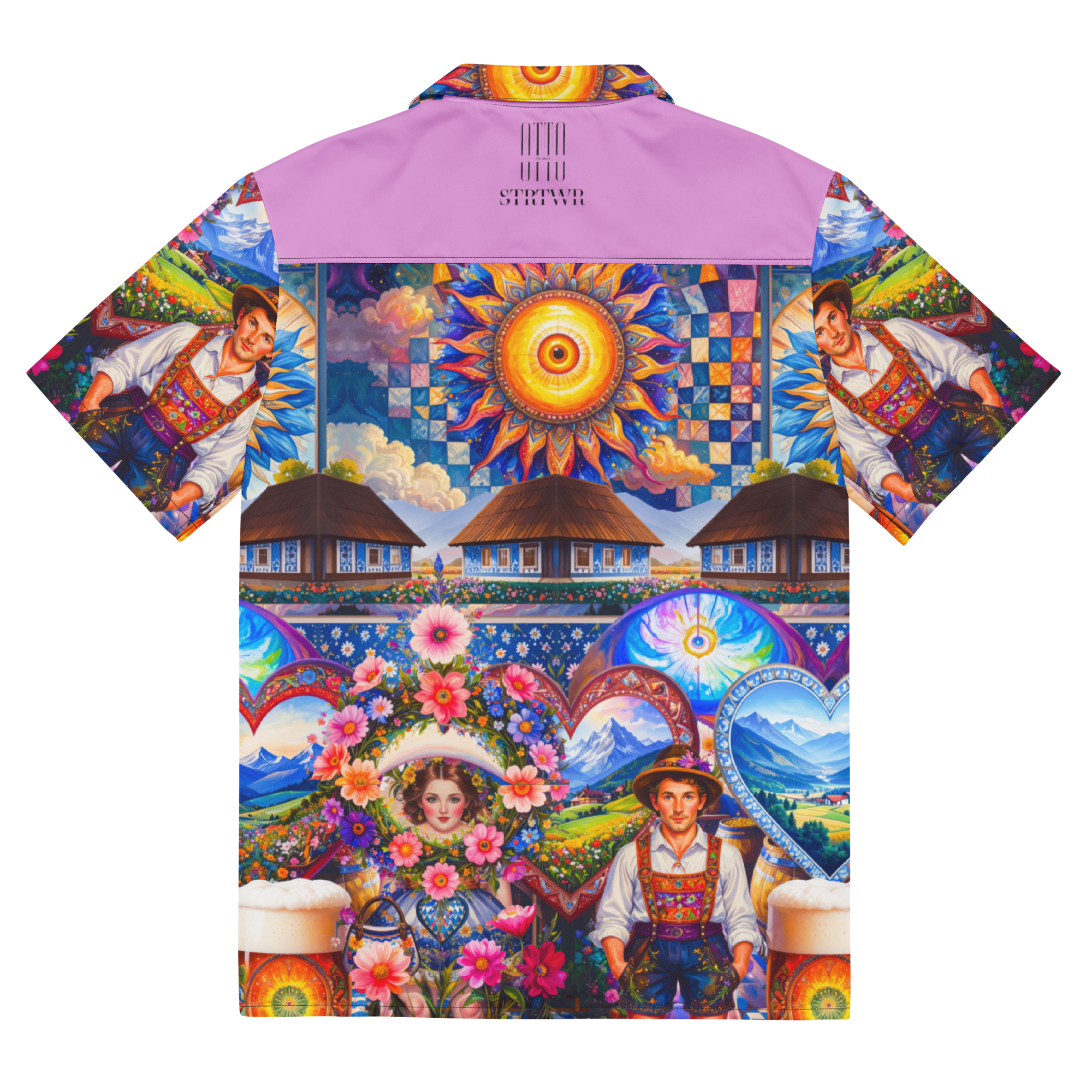 Unisex Oversize Hemd Bavarian Fever Pink | Premium Streetwear Otto Strtwr