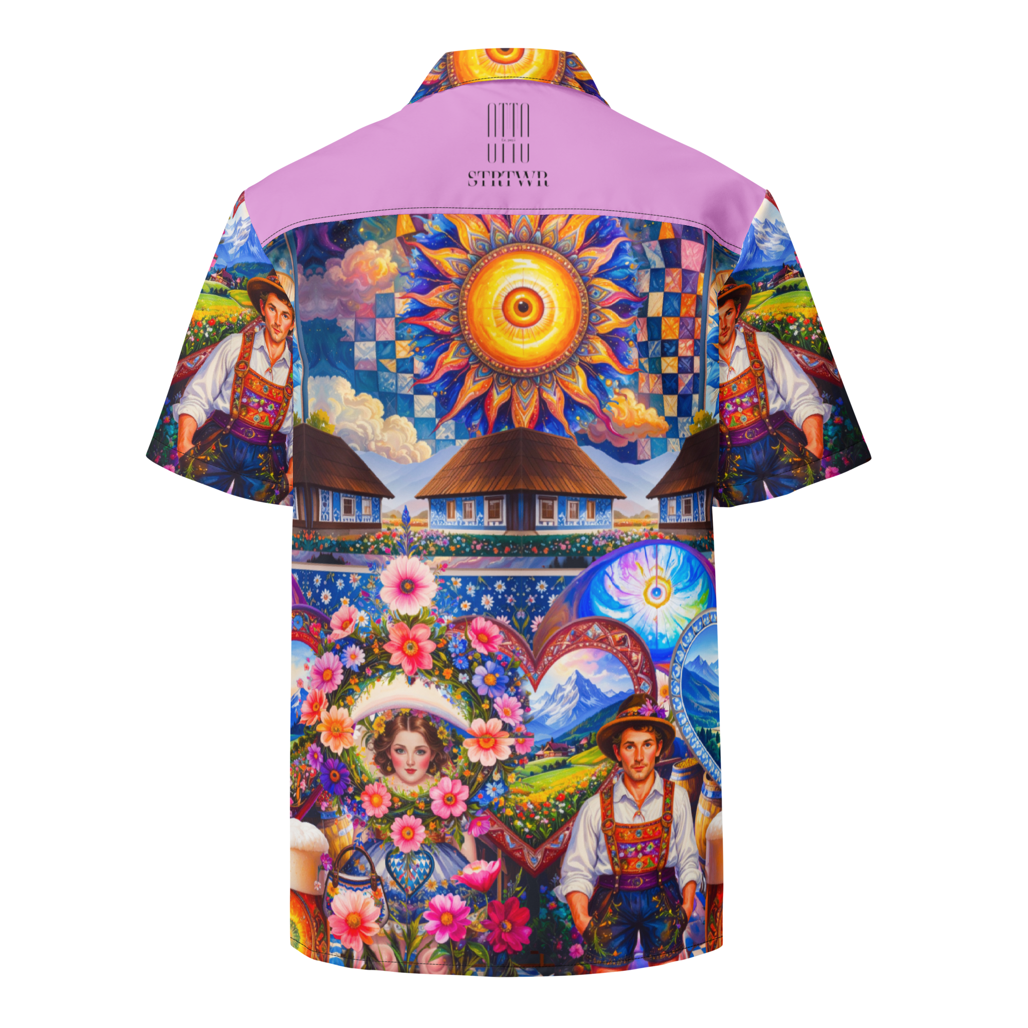 Unisex Oversize Hemd Bavarian Fever Pink | Premium Streetwear Otto Strtwr