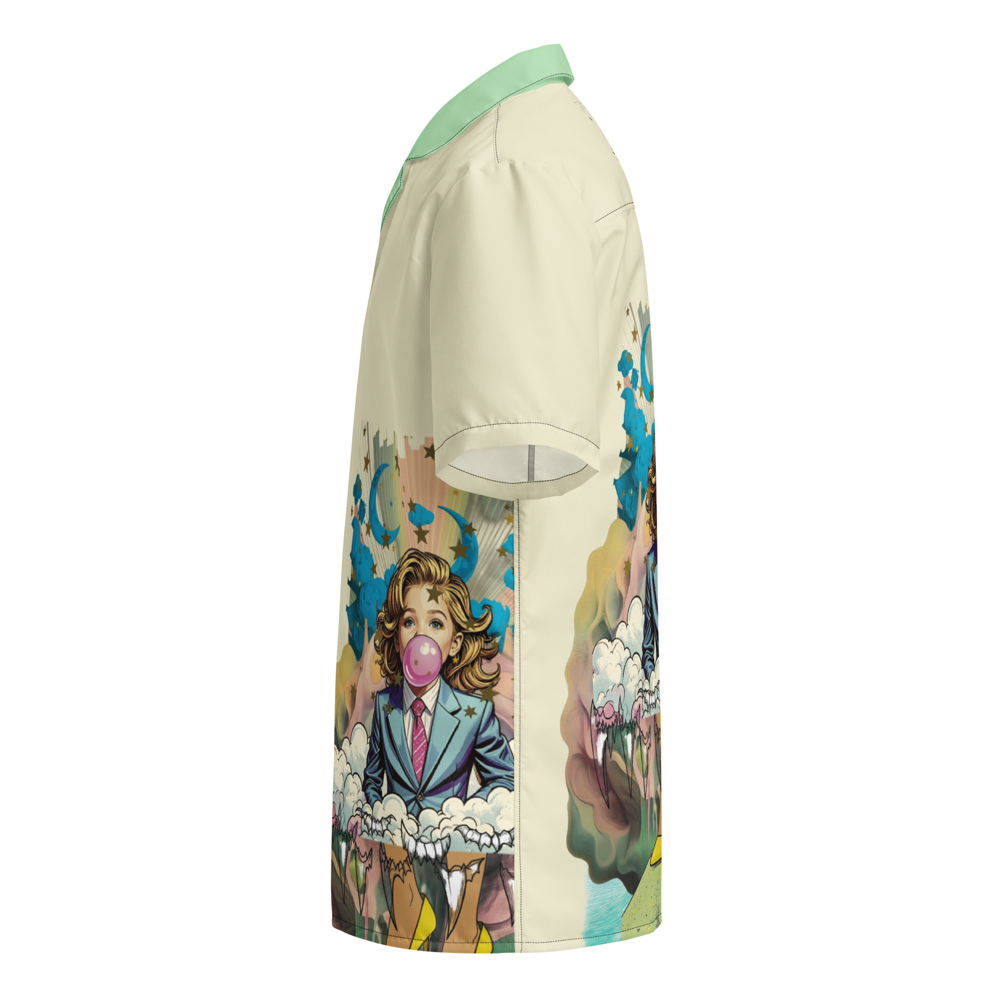 Unisex Oversize Hemd Bubble Gum Business Creme | Premium Streetwear Otto Strtwr