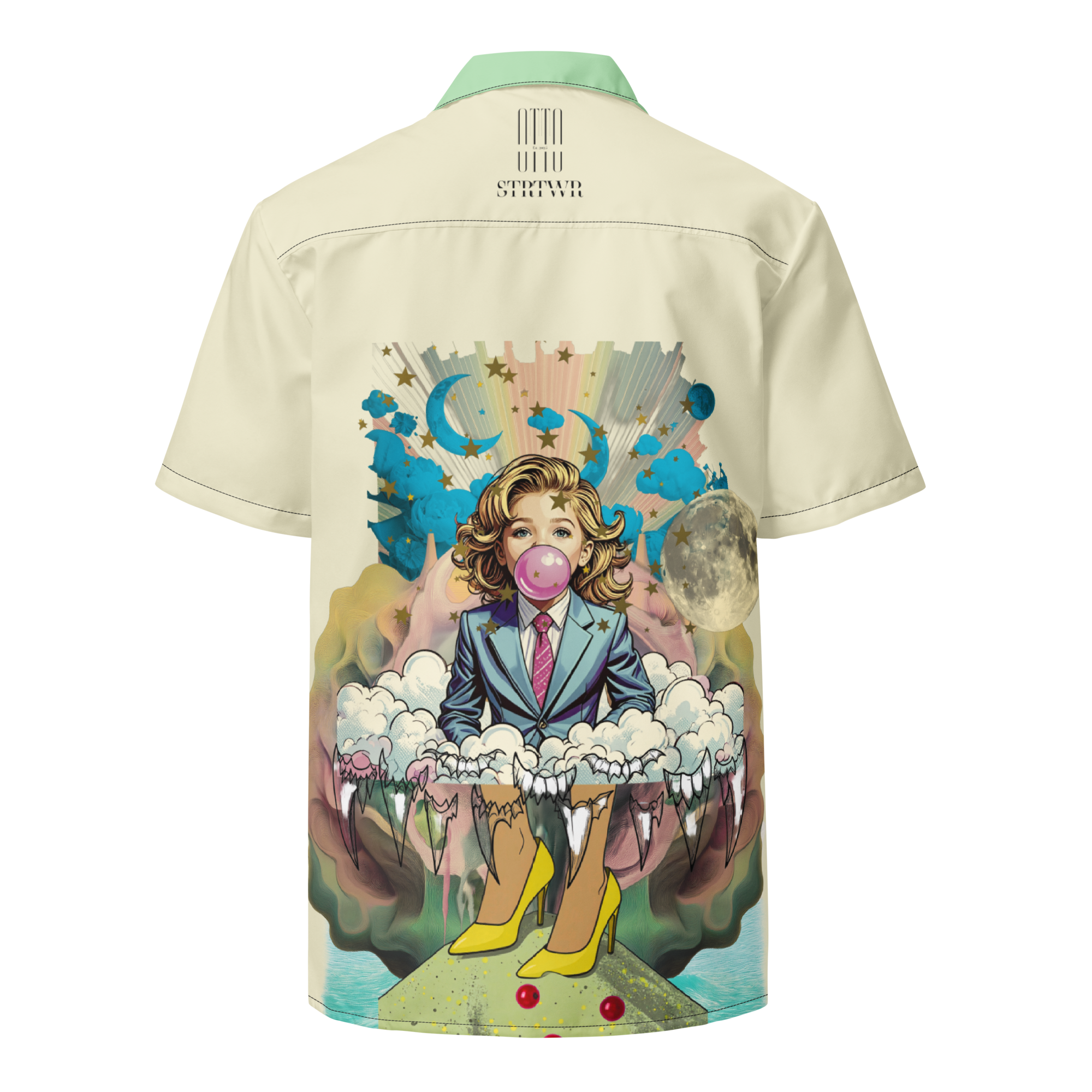 Unisex Oversize Hemd Bubble Gum Business Creme | Premium Streetwear Otto Strtwr