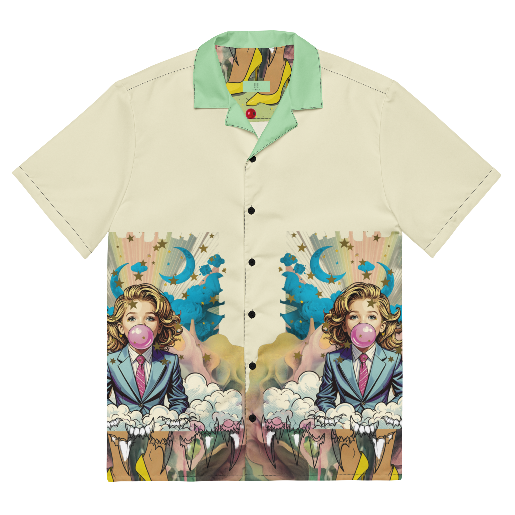 Unisex Oversize Hemd Bubble Gum Business Creme | Premium Streetwear Otto Strtwr