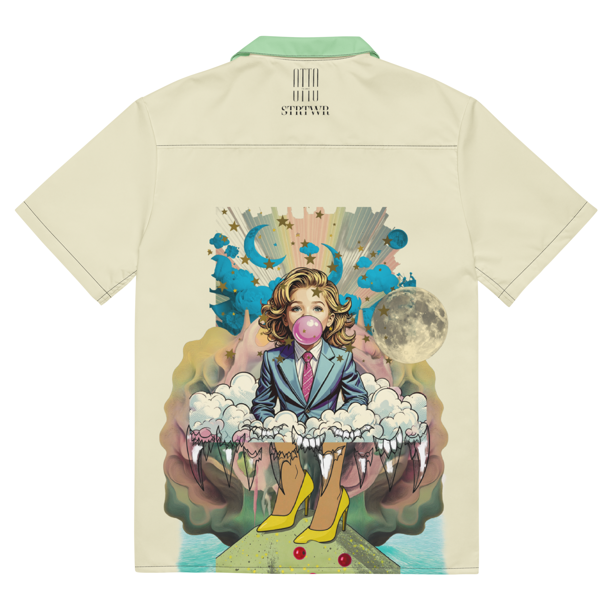 Unisex Oversize Hemd Bubble Gum Business Creme | Premium Streetwear Otto Strtwr