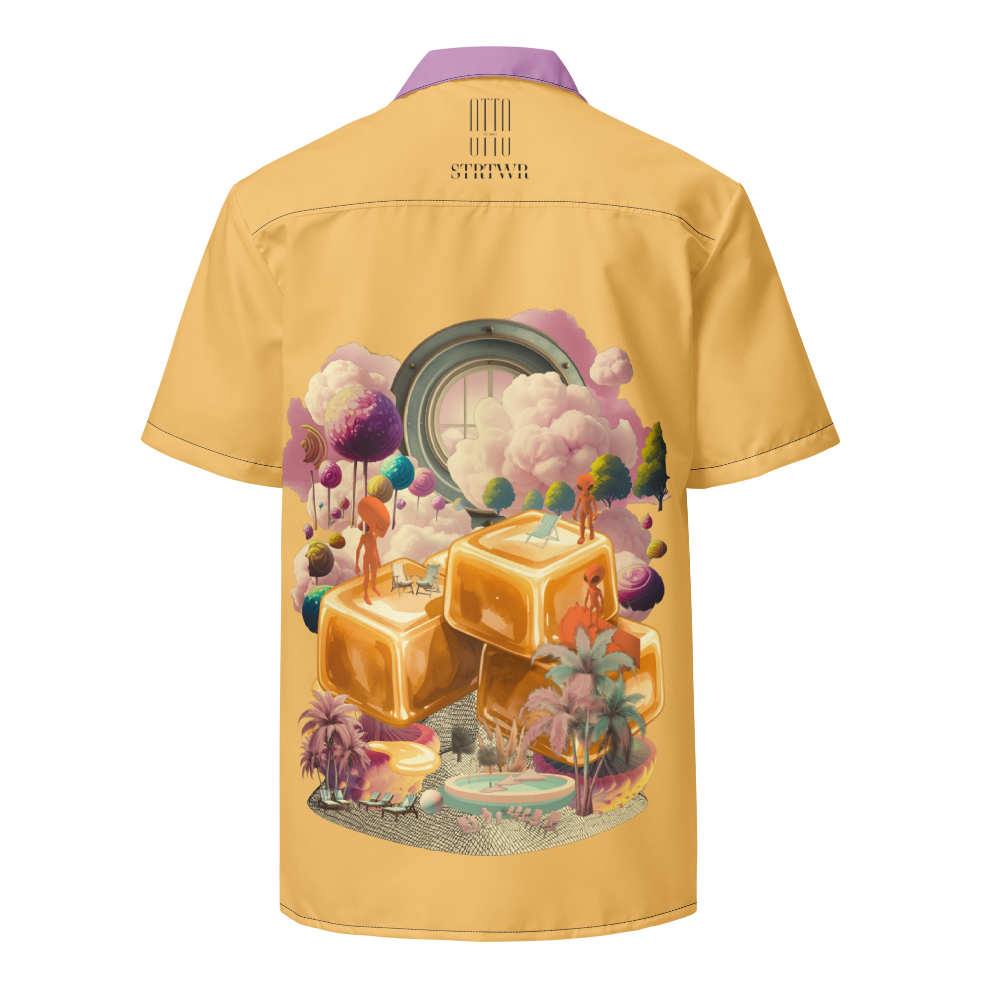 Unisex Oversize Hemd Caramel Alien Apricot | Premium Streetwear Otto Strtwr