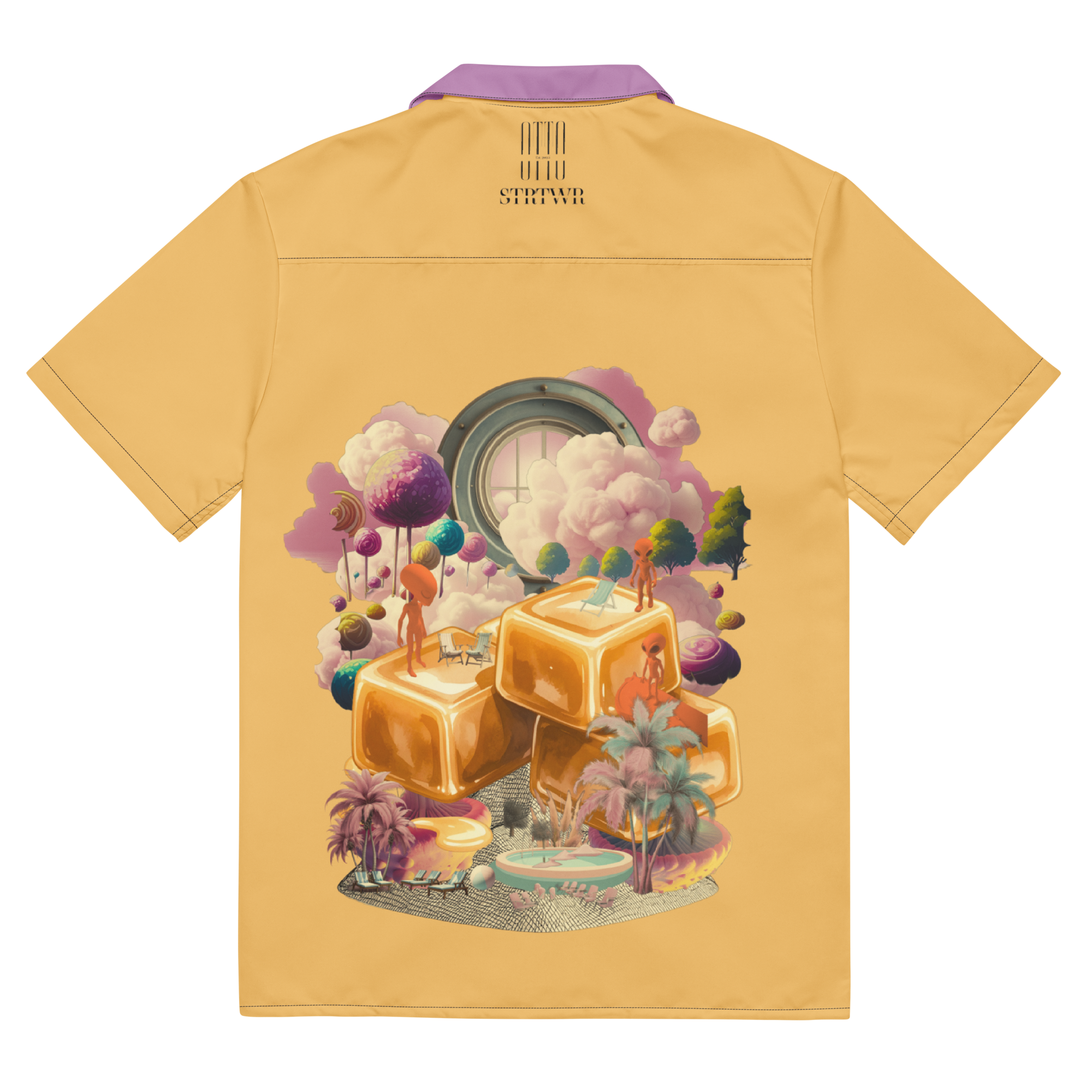 Unisex Oversize Hemd Caramel Alien Apricot | Premium Streetwear Otto Strtwr