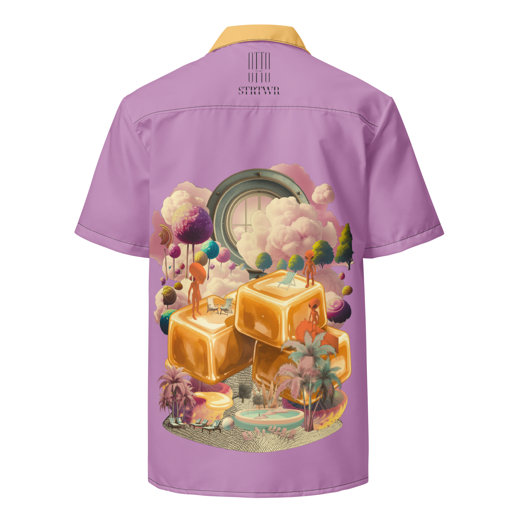 Unisex Oversize Hemd Caramel Alien Flieder | Premium Streetwear Otto Strtwr