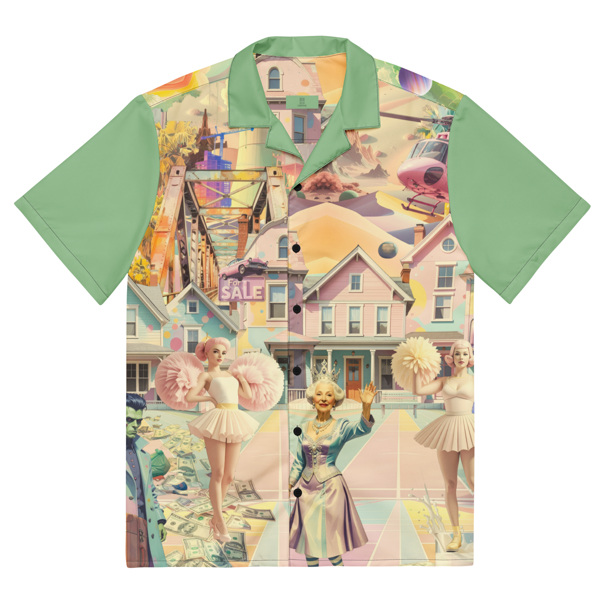 Unisex Oversize Hemd Cheerleader City Lindgrün | Premium Streetwear Otto Strtwr