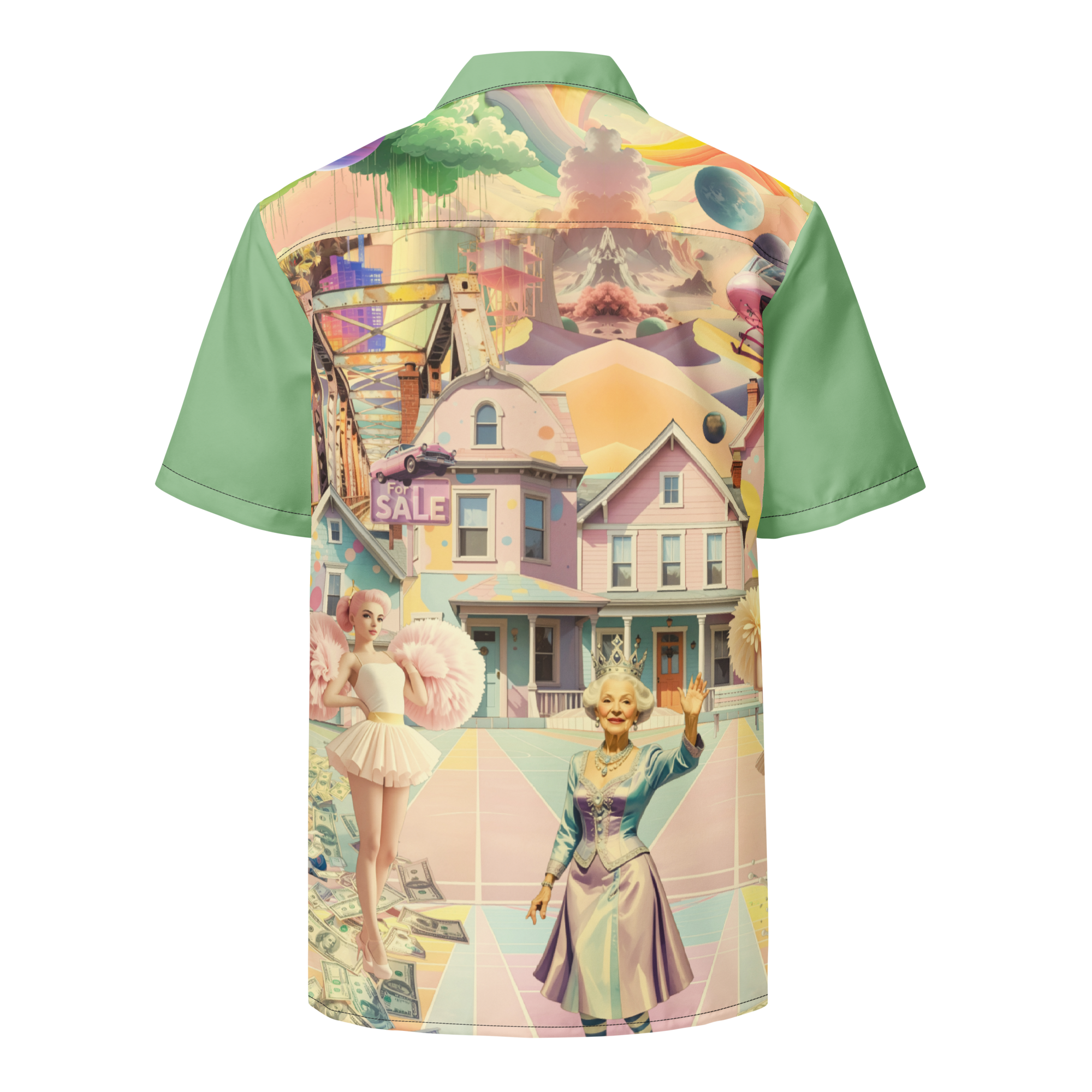 Unisex Oversize Hemd Cheerleader City Lindgrün | Premium Streetwear Otto Strtwr