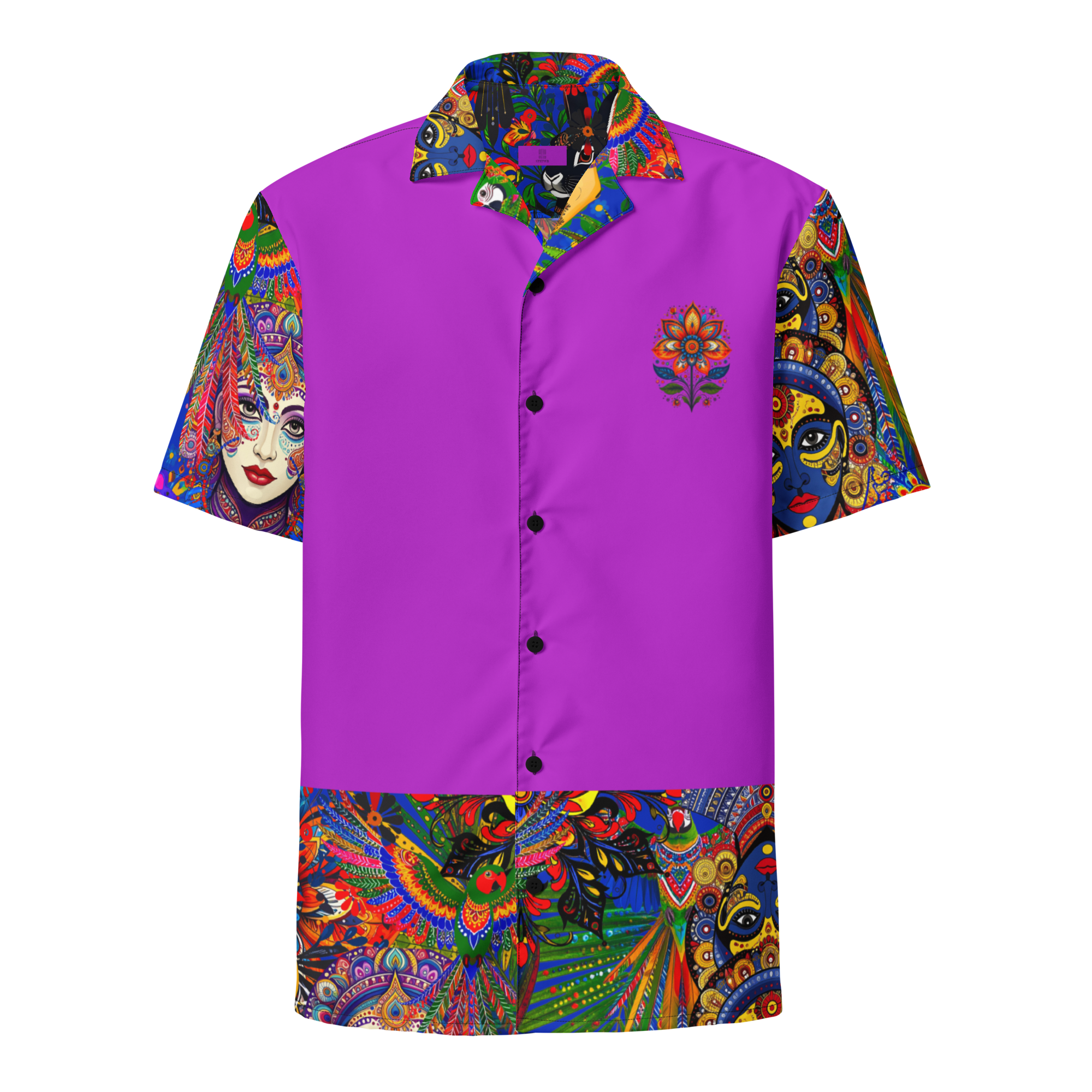 Unisex Oversize Hemd Folklore Dancer Helles Violett | Premium Streetwear Otto Strtwr