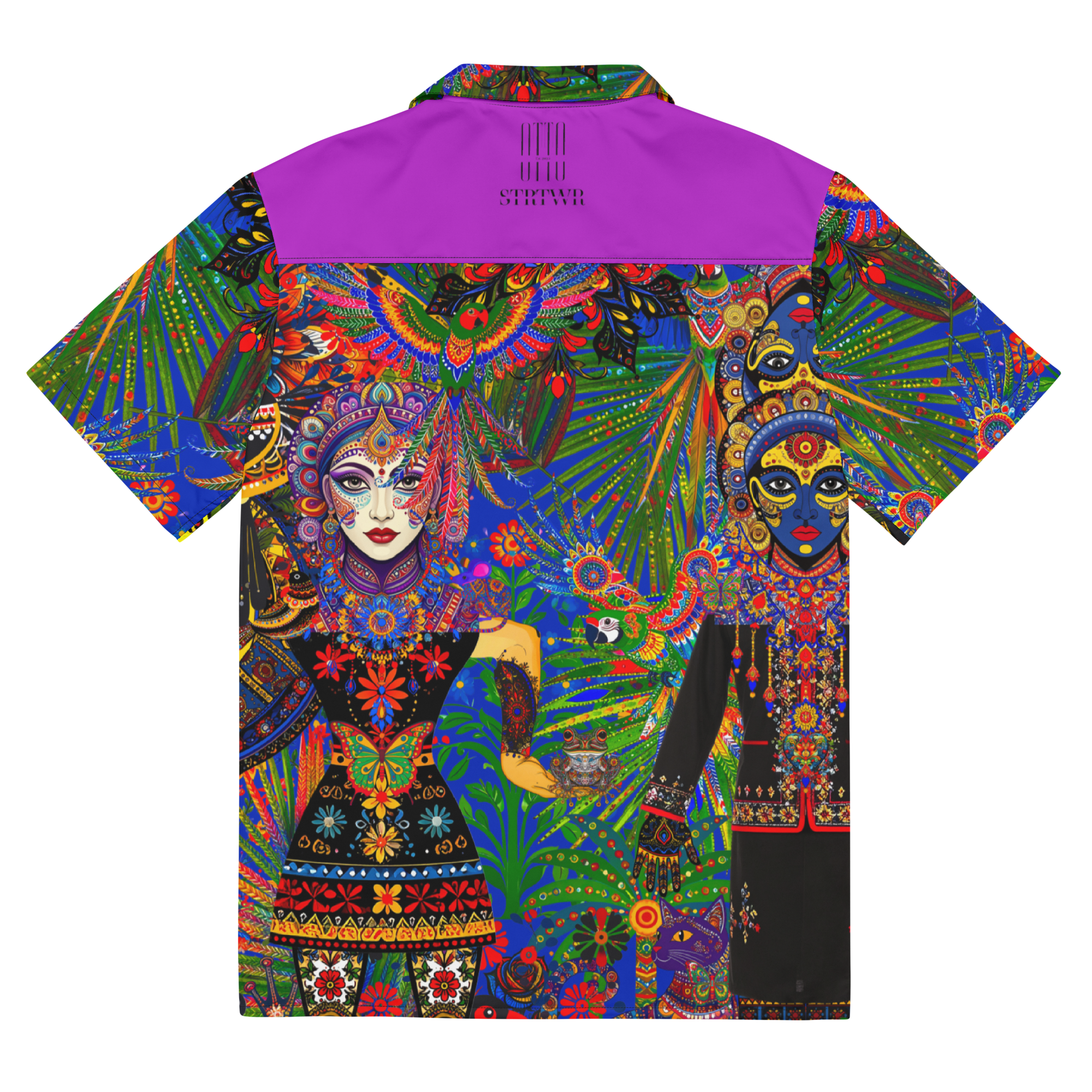 Unisex Oversize Hemd Folklore Dancer Helles Violett | Premium Streetwear Otto Strtwr