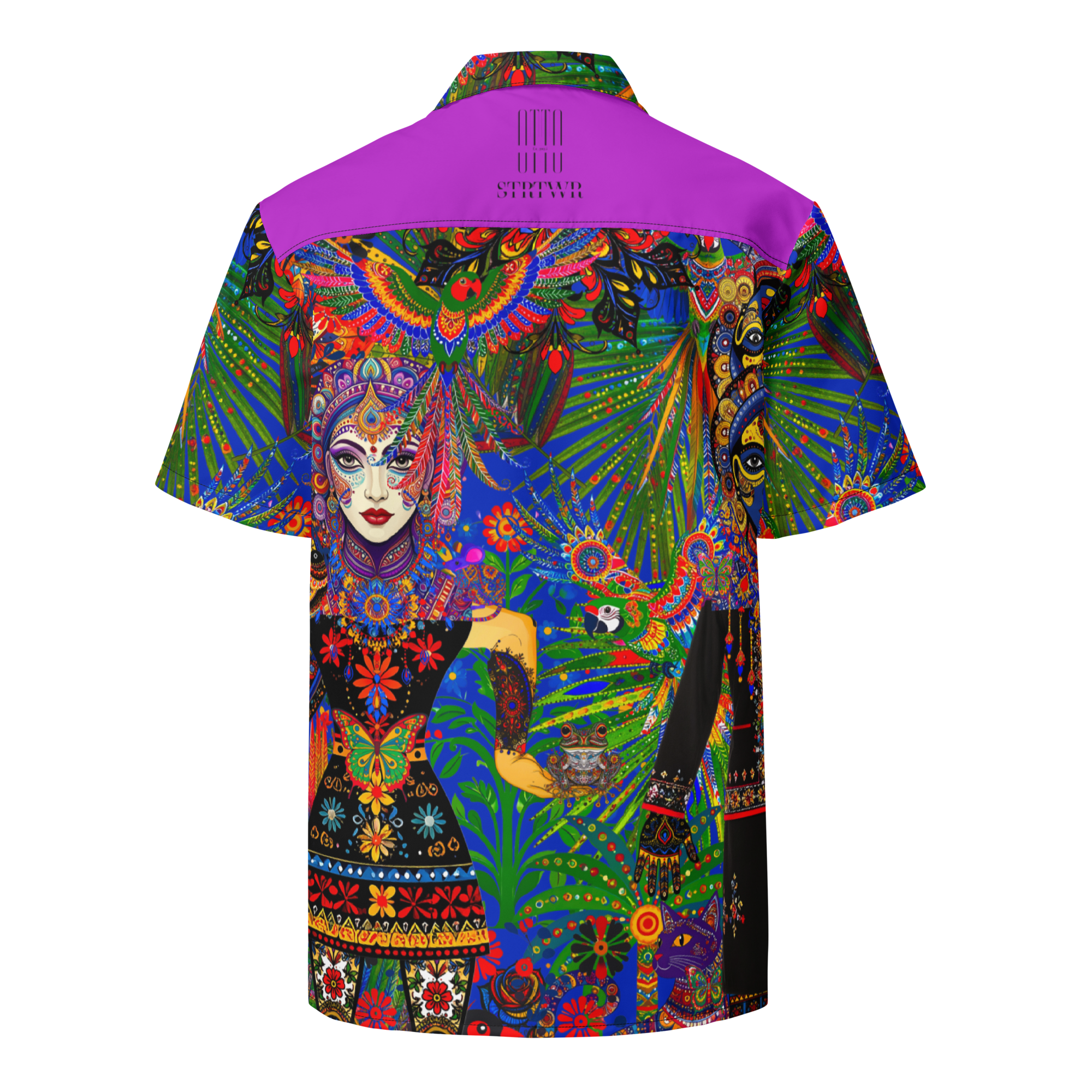 Unisex Oversize Hemd Folklore Dancer Helles Violett | Premium Streetwear Otto Strtwr