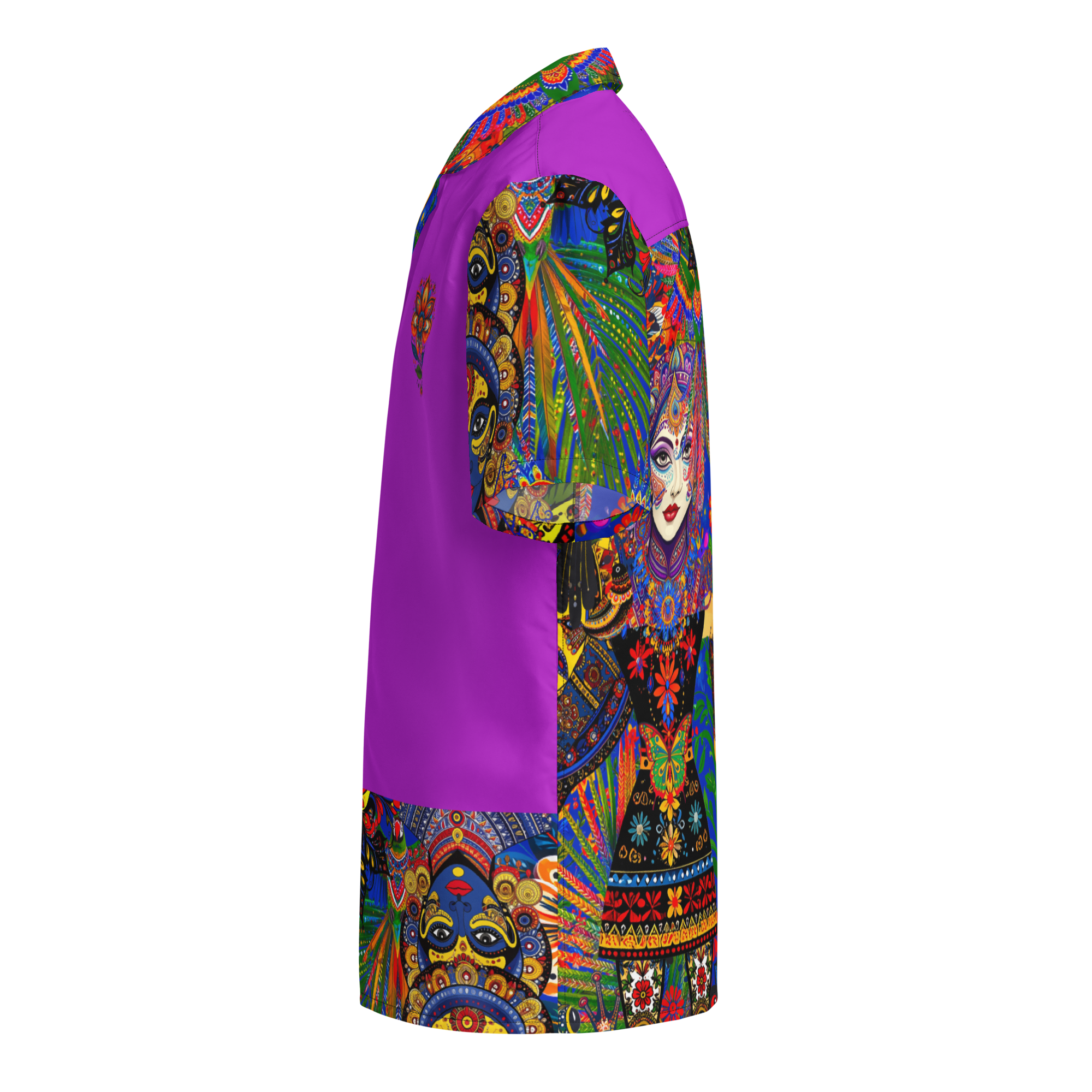 Unisex Oversize Hemd Folklore Dancer Helles Violett | Premium Streetwear Otto Strtwr