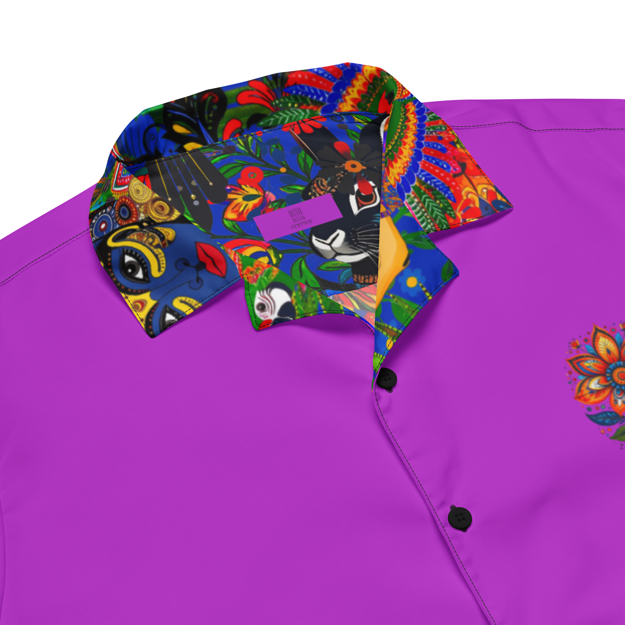 Unisex Oversize Hemd Folklore Dancer Helles Violett | Premium Streetwear Otto Strtwr