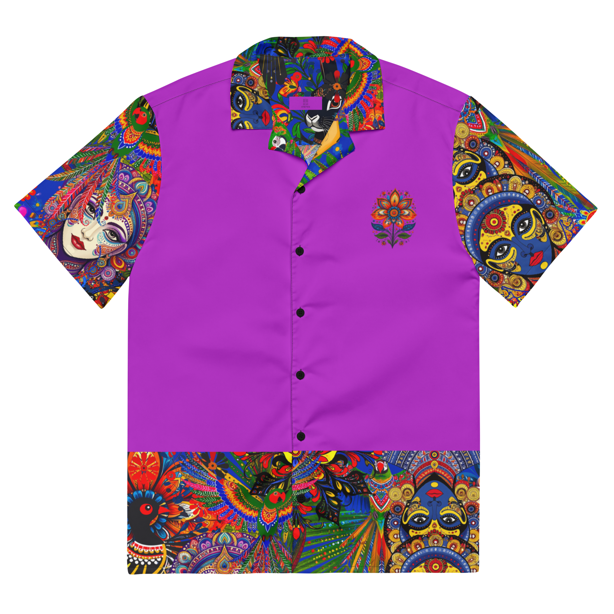 Unisex Oversize Hemd Folklore Dancer Helles Violett | Premium Streetwear Otto Strtwr