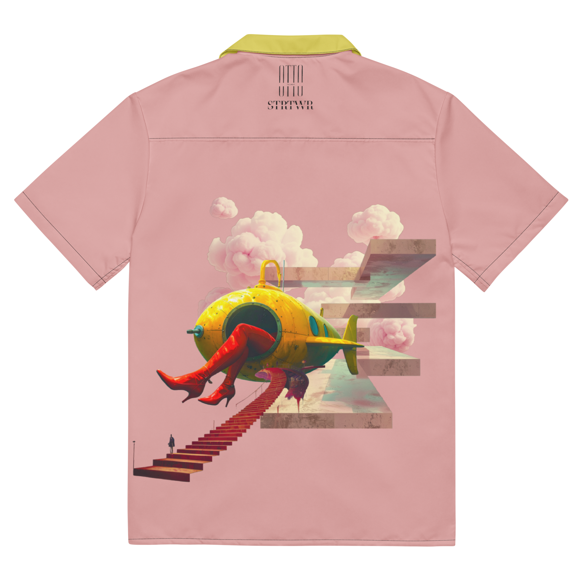 Unisex Oversize Hemd Yellow Submarine Rosa | Premium Streetwear Otto Strtwr