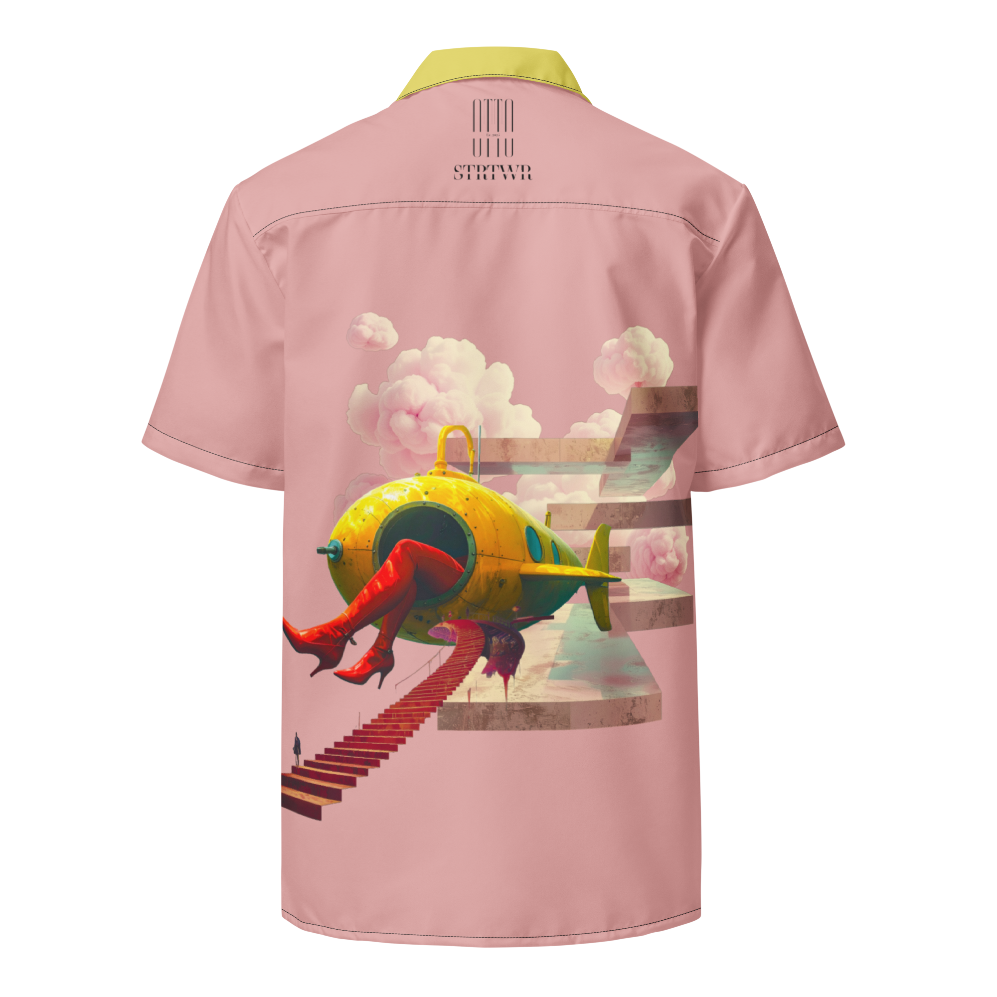 Unisex Oversize Hemd Yellow Submarine Rosa | Premium Streetwear Otto Strtwr