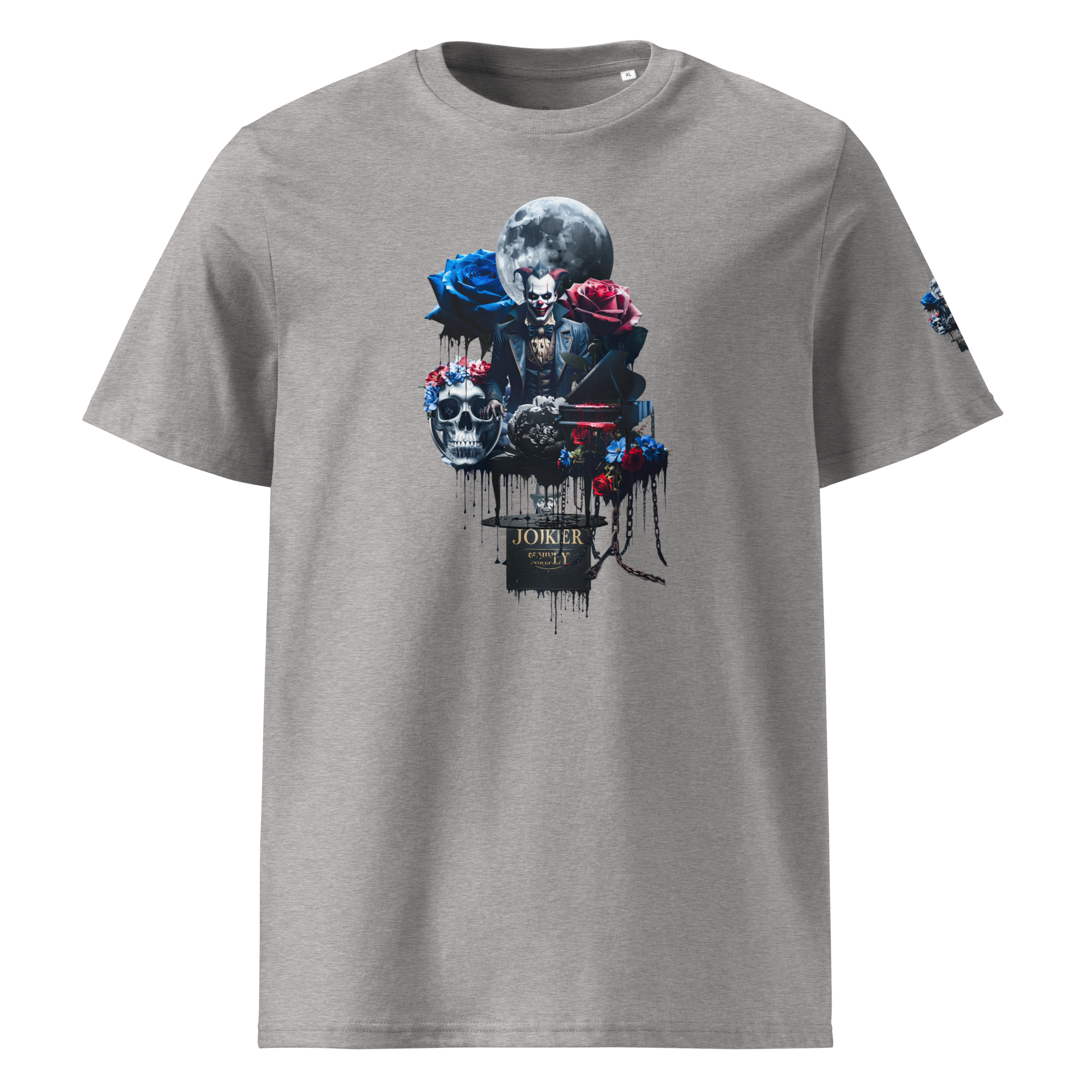 Unisex T-shirt aus Bio-baumwolle Midnight Jester – Film Noir Joker Design | Otto Strtwr