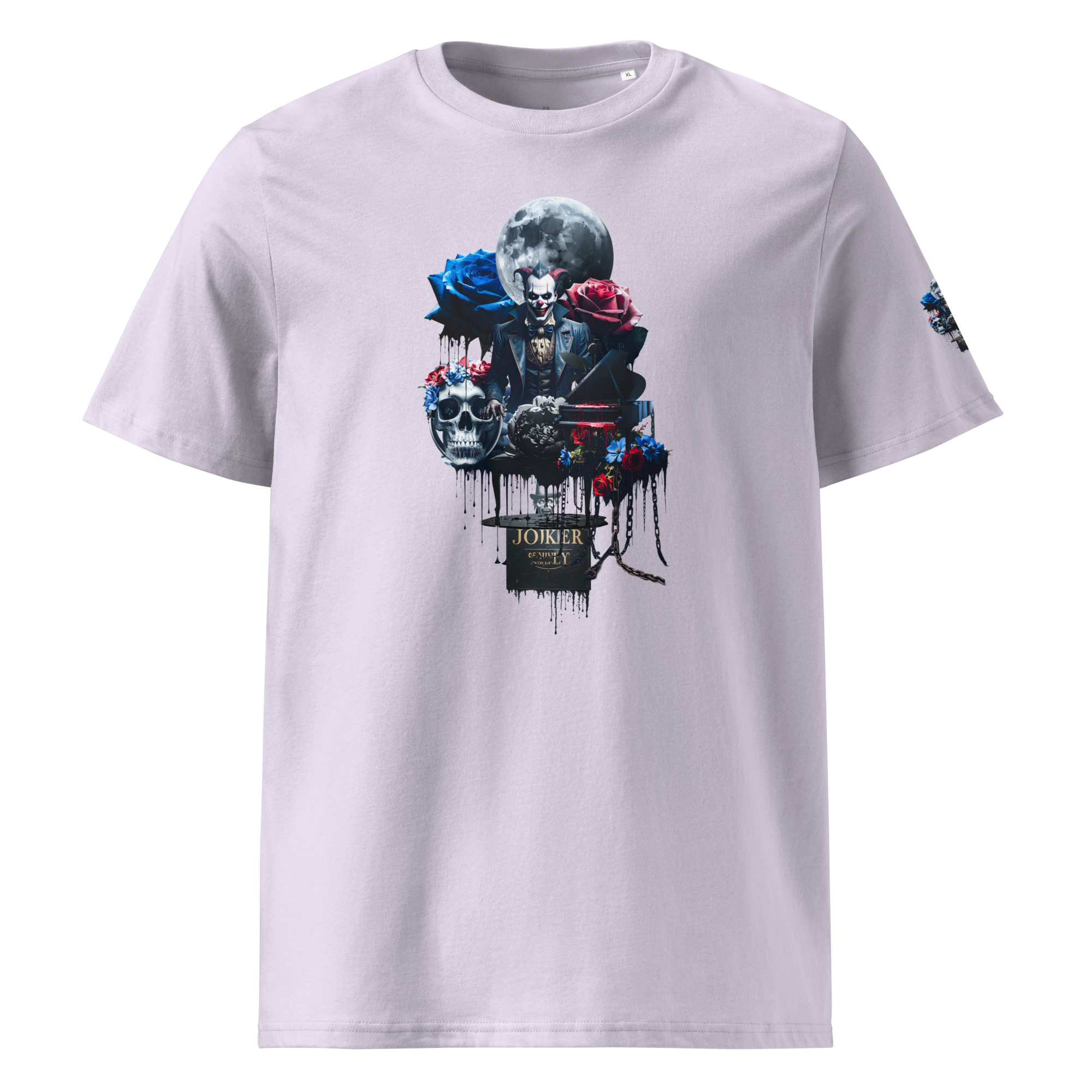 Unisex T-shirt aus Bio-baumwolle Midnight Jester – Film Noir Joker Design | Otto Strtwr