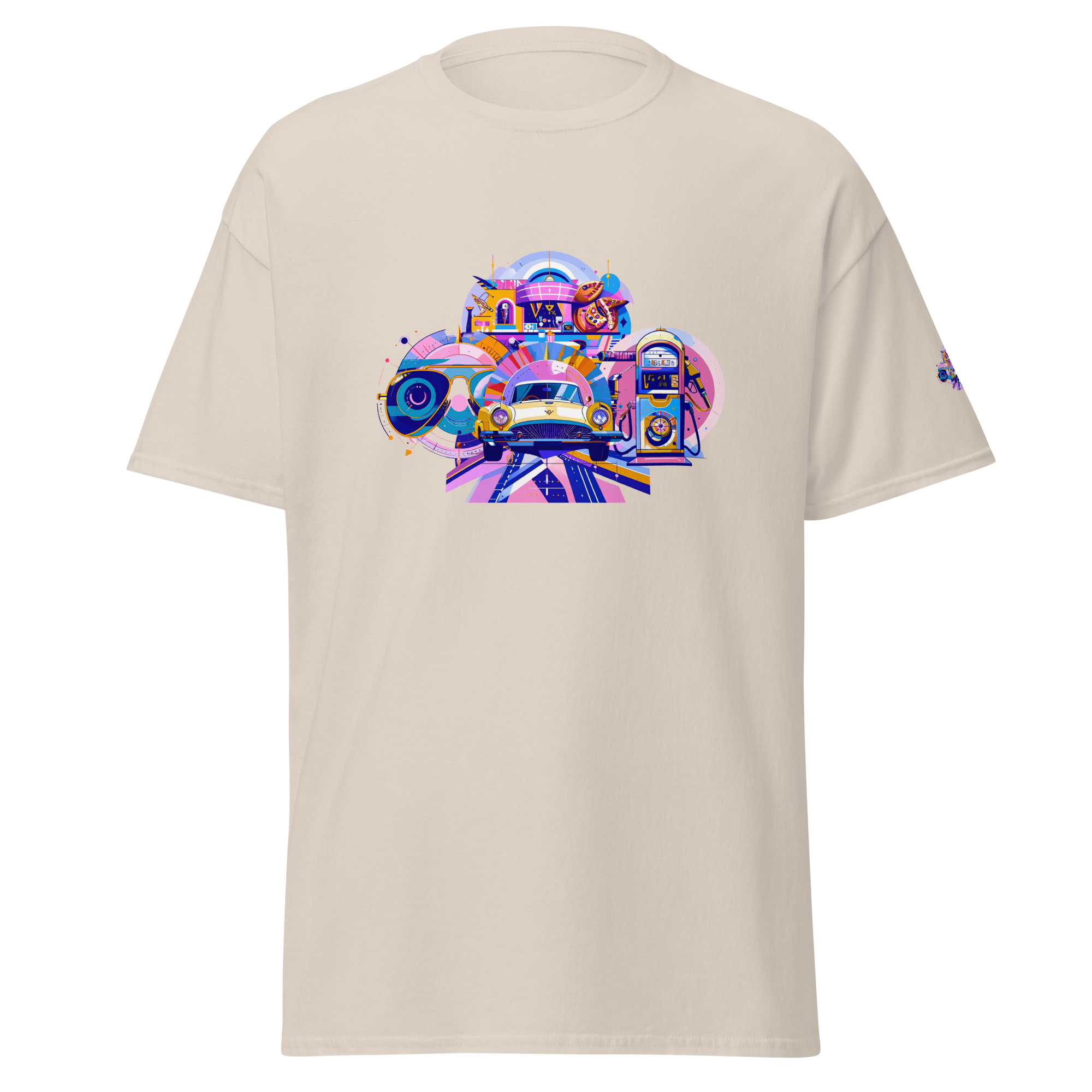 Unisex T-shirt Roadside Diner – Retro Americana Print | Otto Strtwr