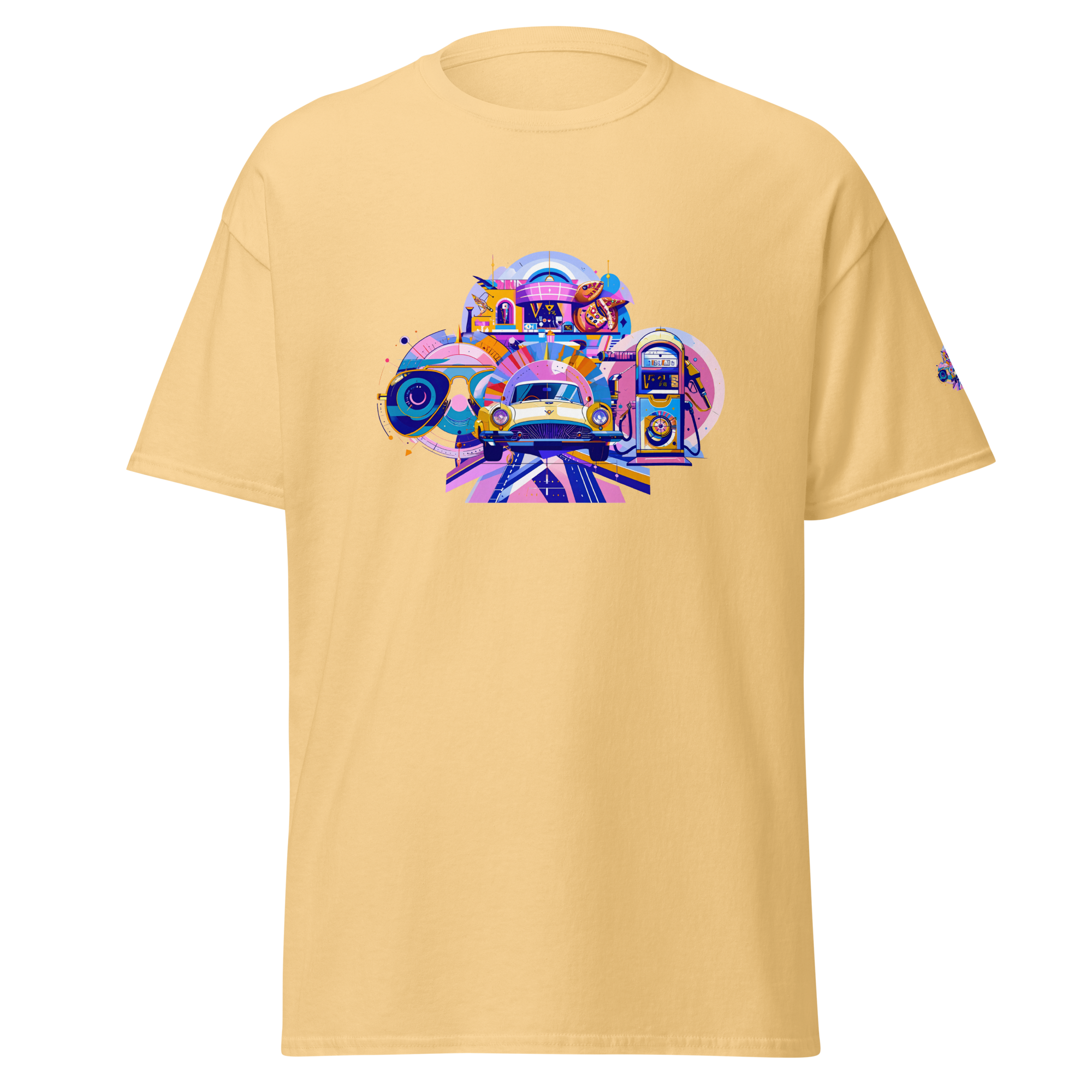 Unisex T-shirt Roadside Diner – Retro Americana Print | Otto Strtwr