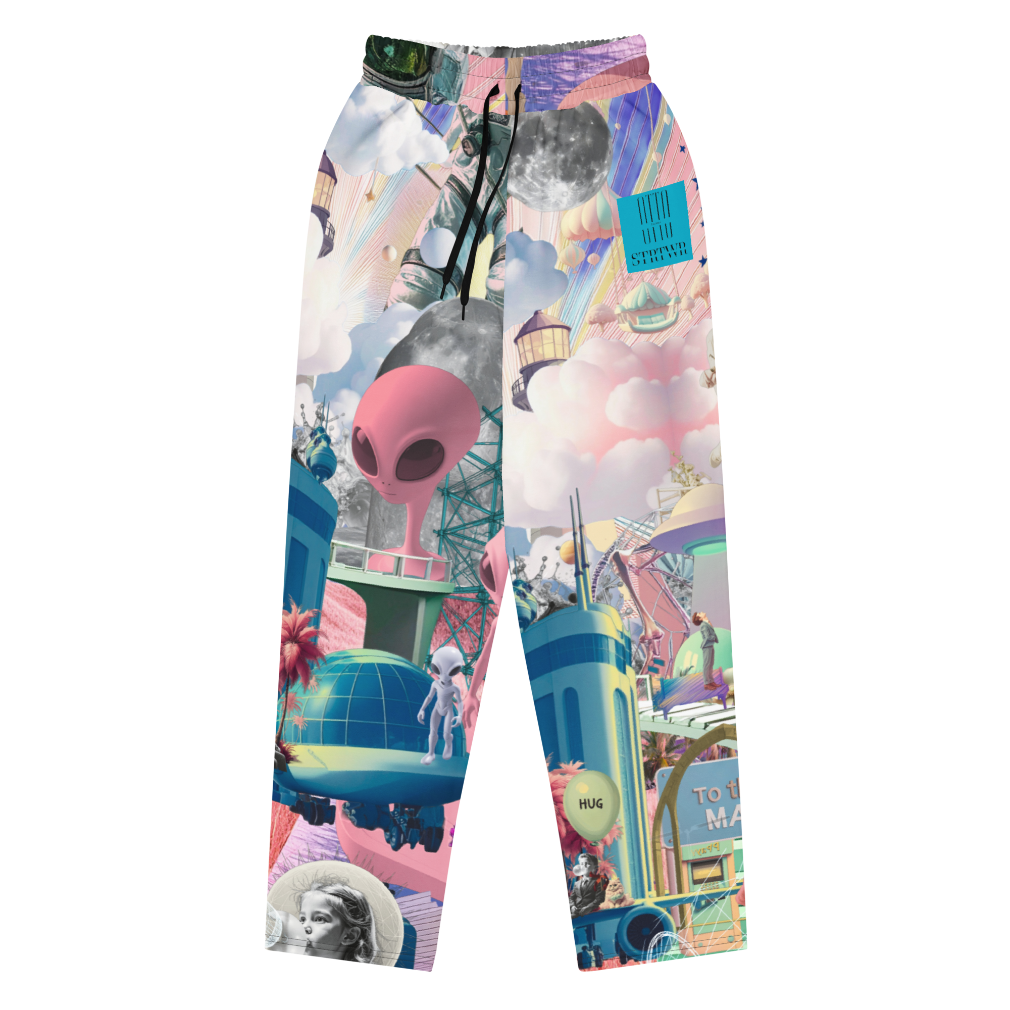 Wide Leg Unisex Jogginghose Alien Invasion Himmelblau | Premium Streetwear Otto Strtwr