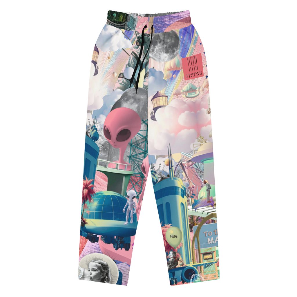 Wide Leg Unisex Jogginghose Alien Invasion Pinkrot | Premium Streetwear Otto Strtwr