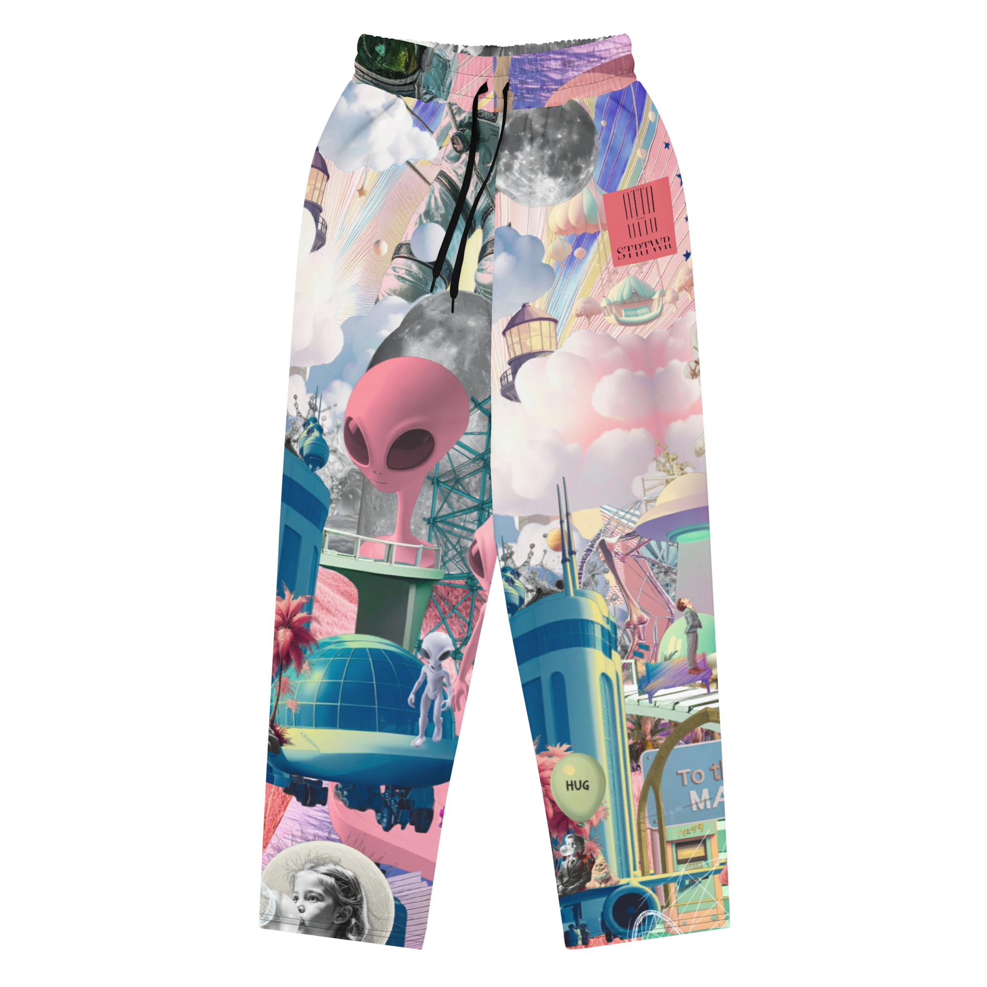 Wide Leg Unisex Jogginghose Alien Invasion Pinkrot | Premium Streetwear Otto Strtwr