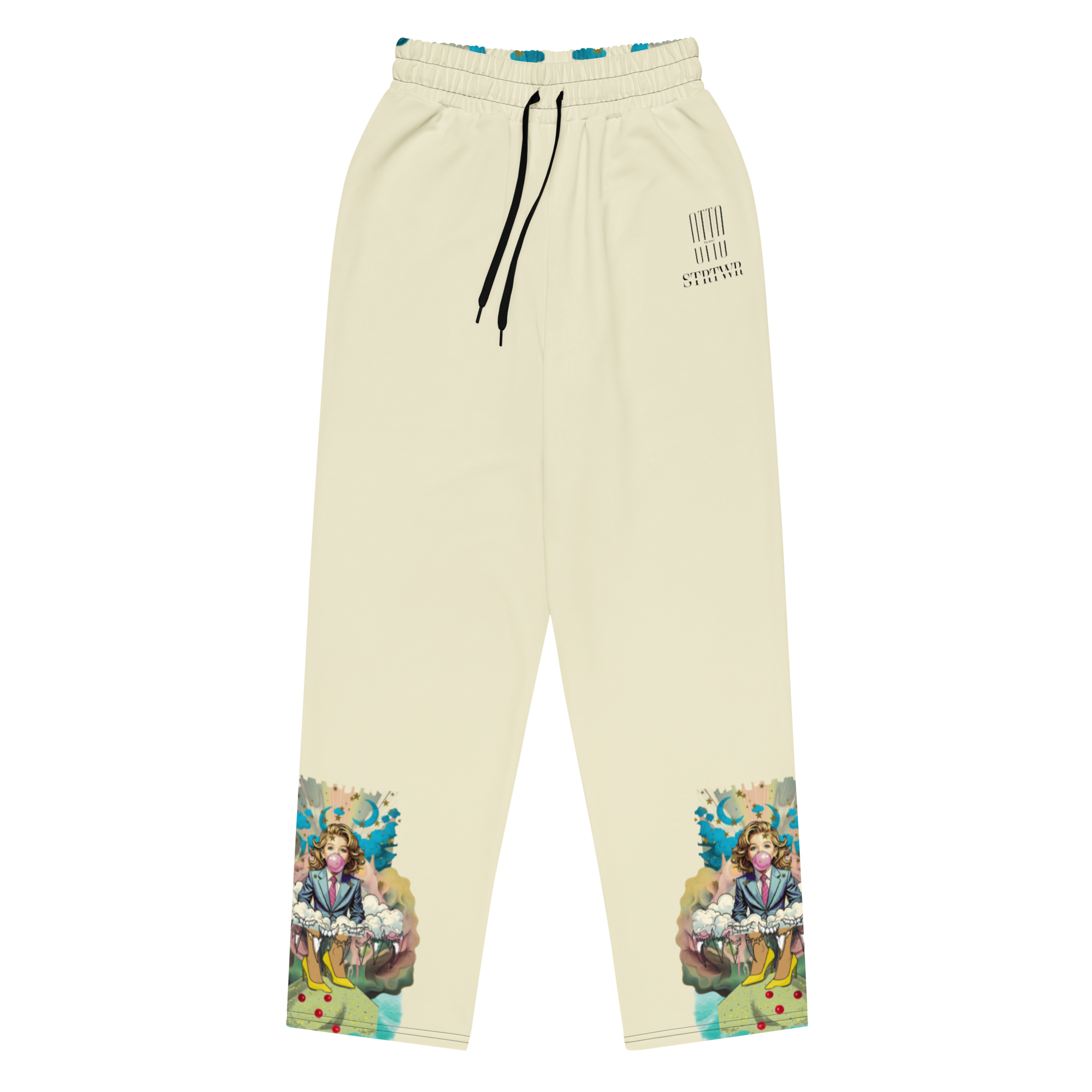 Wide Leg Unisex Jogginghose Bubble Gum Business Creme | Premium Streetwear Otto Strtwr