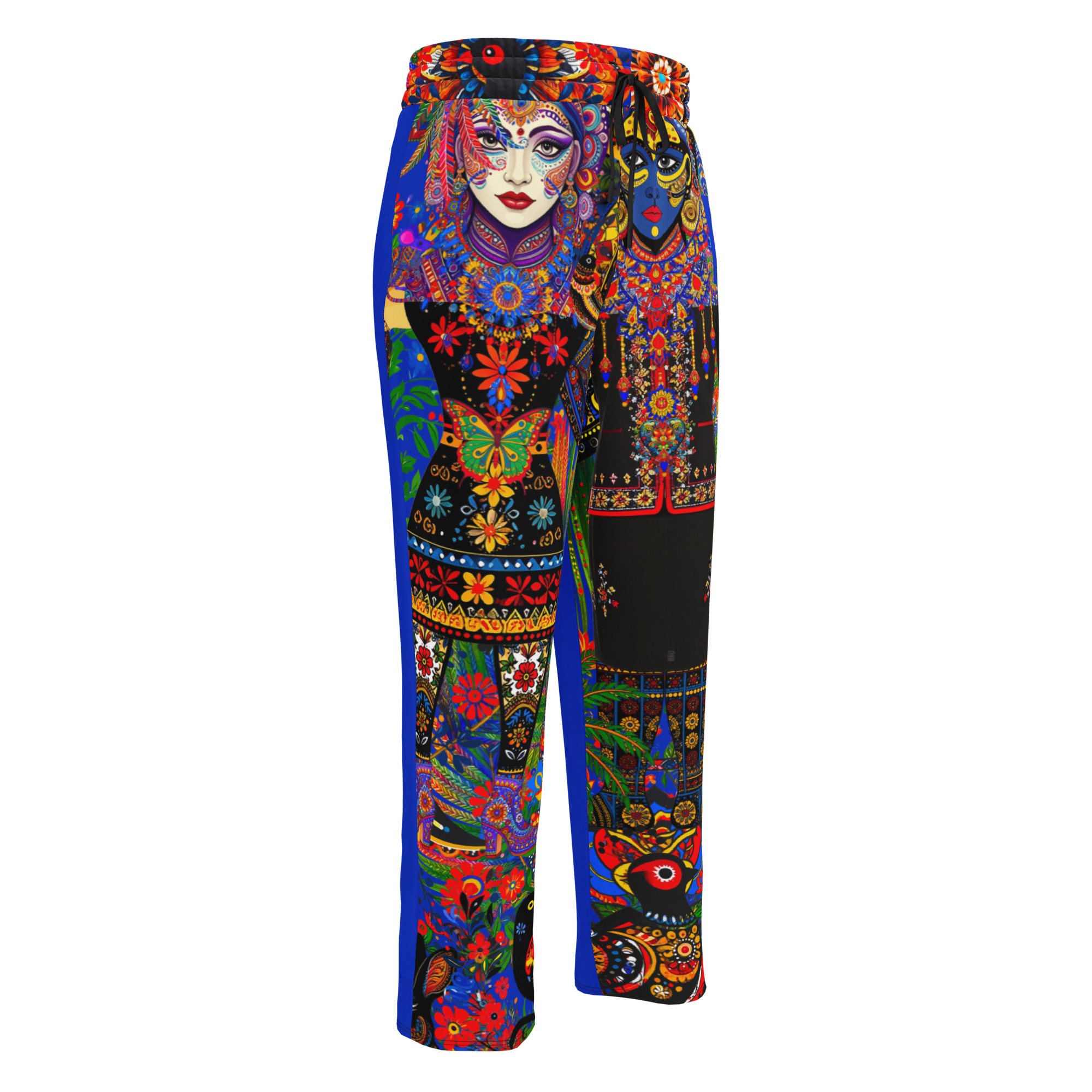 Wide Leg Unisex Jogginghose Folklore Dancer Tiefblau | Premium Streetwear Otto Strtwr