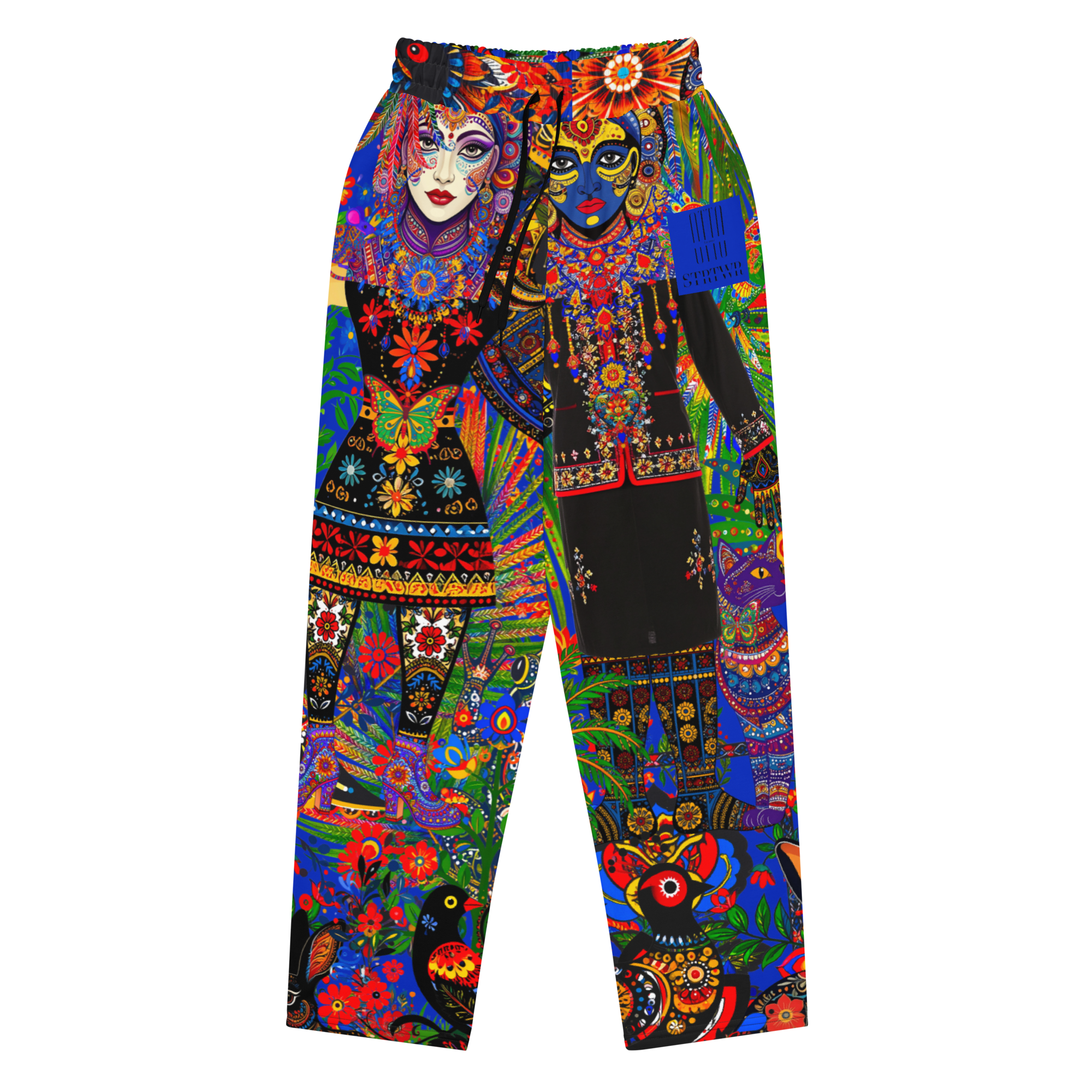 Wide Leg Unisex Jogginghose Folklore Dancer Tiefblau | Premium Streetwear Otto Strtwr